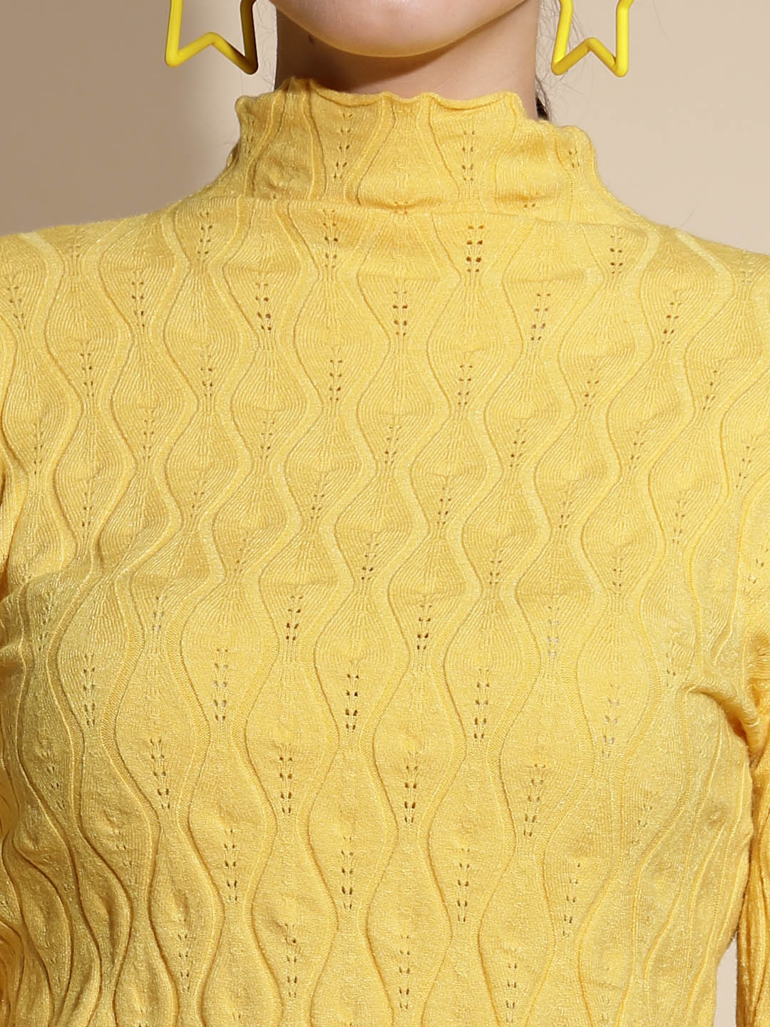 Mustard Solid Knitted Skivvy - Image 4