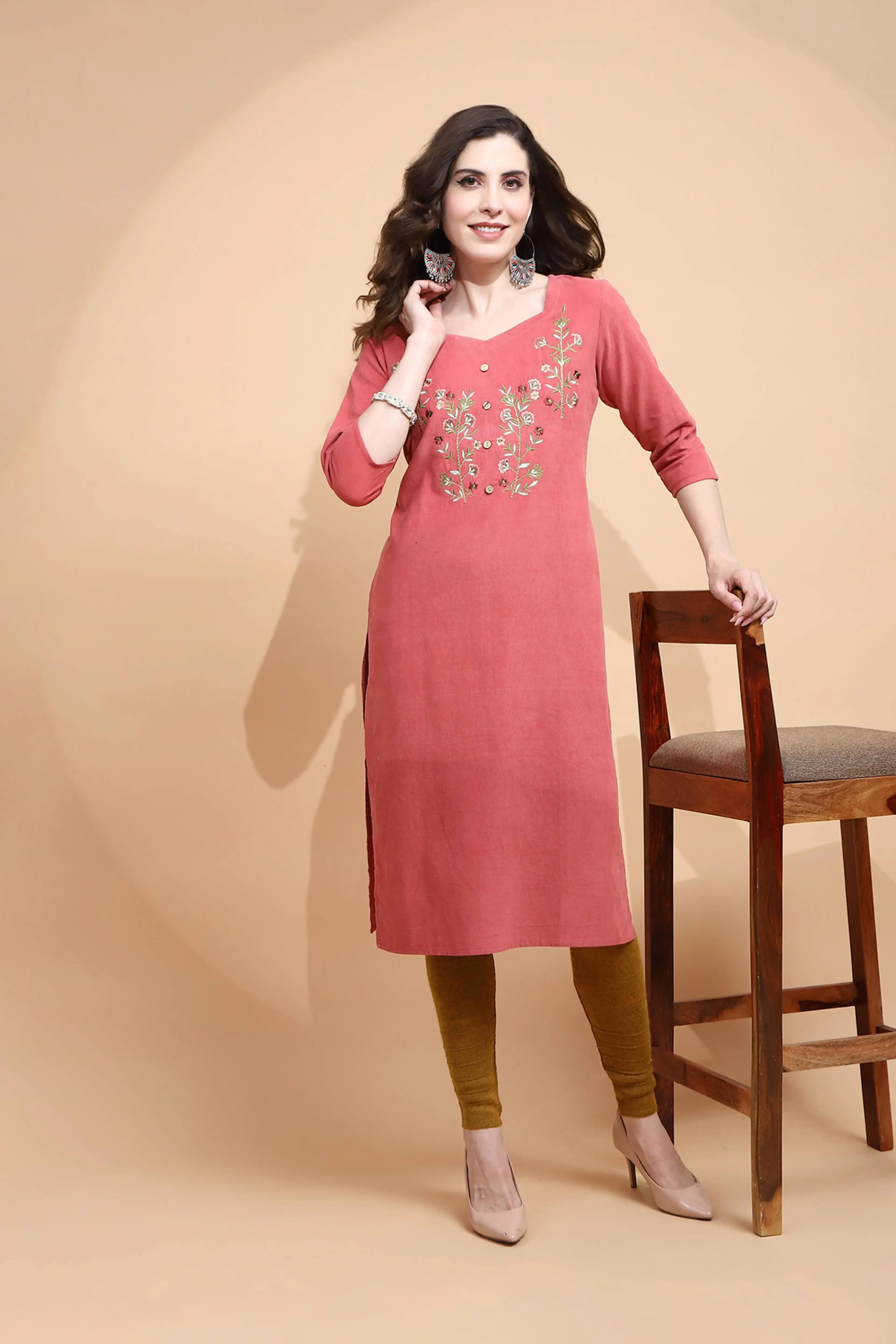 Mustard Woolen Blend Slim Fit Legging - Image 5