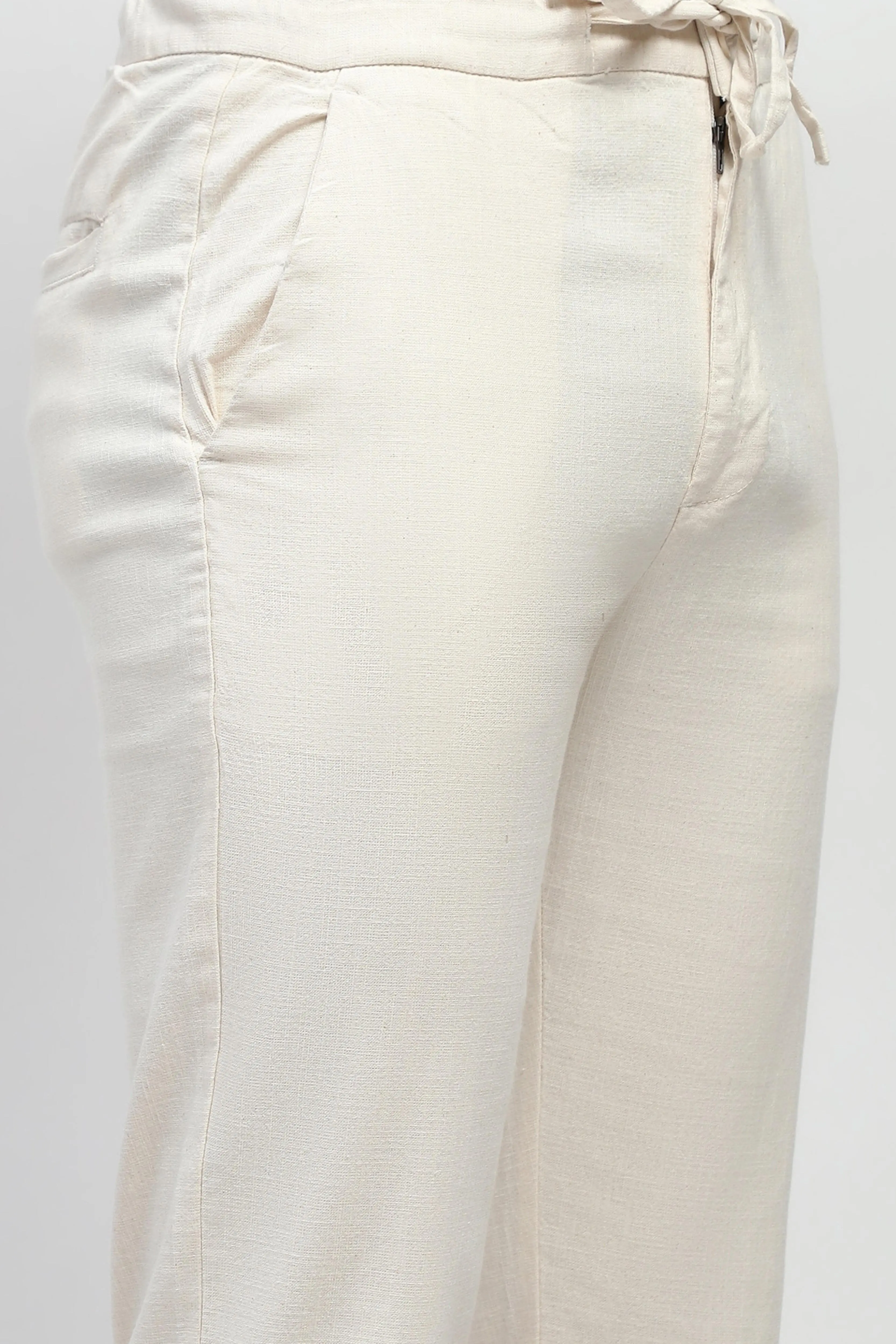 Natural Solid Cotton Trouser - Image 5