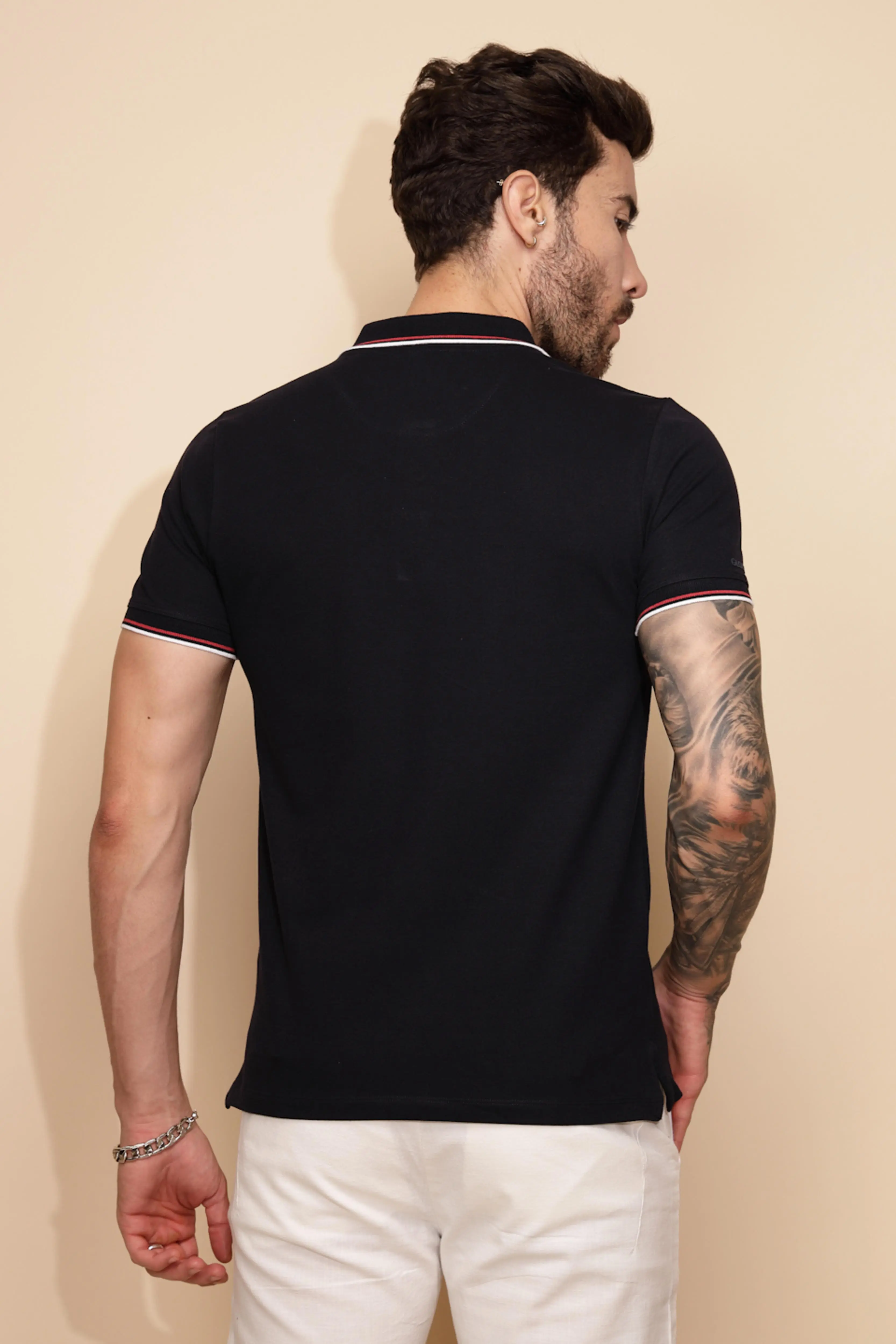 Navy Cotton Blend T-Shirt - Image 4