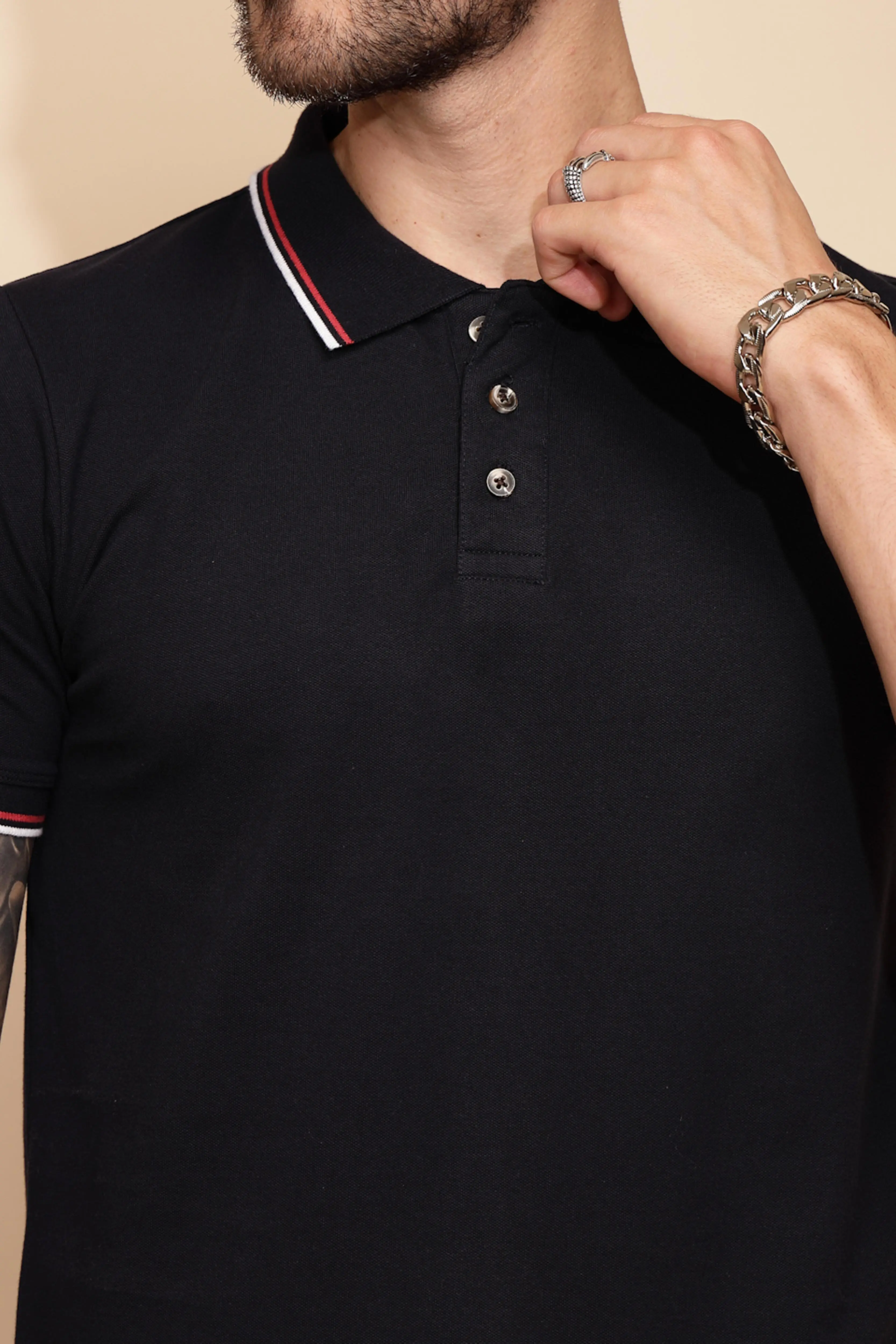 Navy Cotton Blend T-Shirt - Image 5