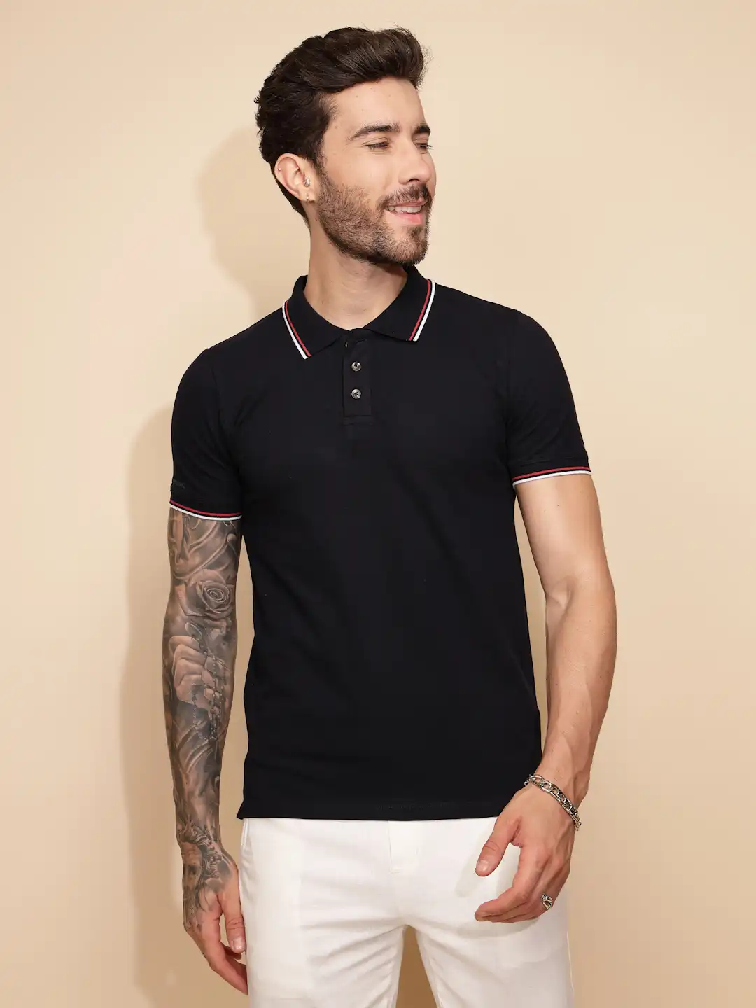 Navy Cotton Blend T-Shirt - Image 7