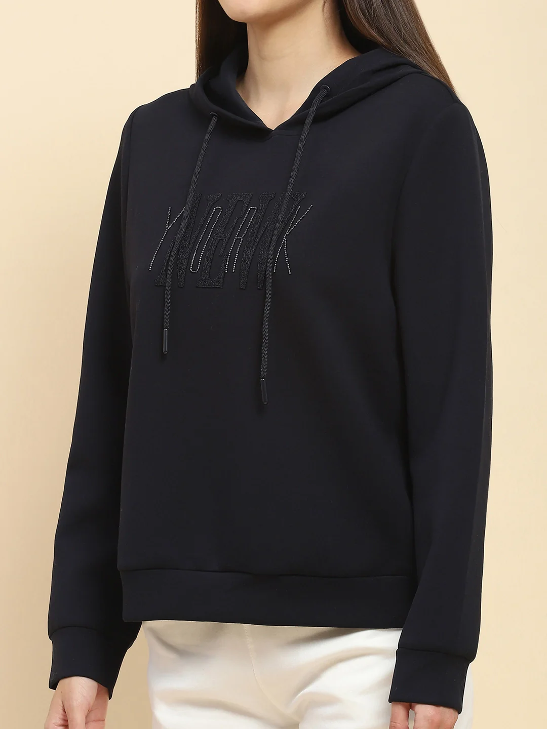 Navy Embroidered Hood Sweatshirt - Image 11