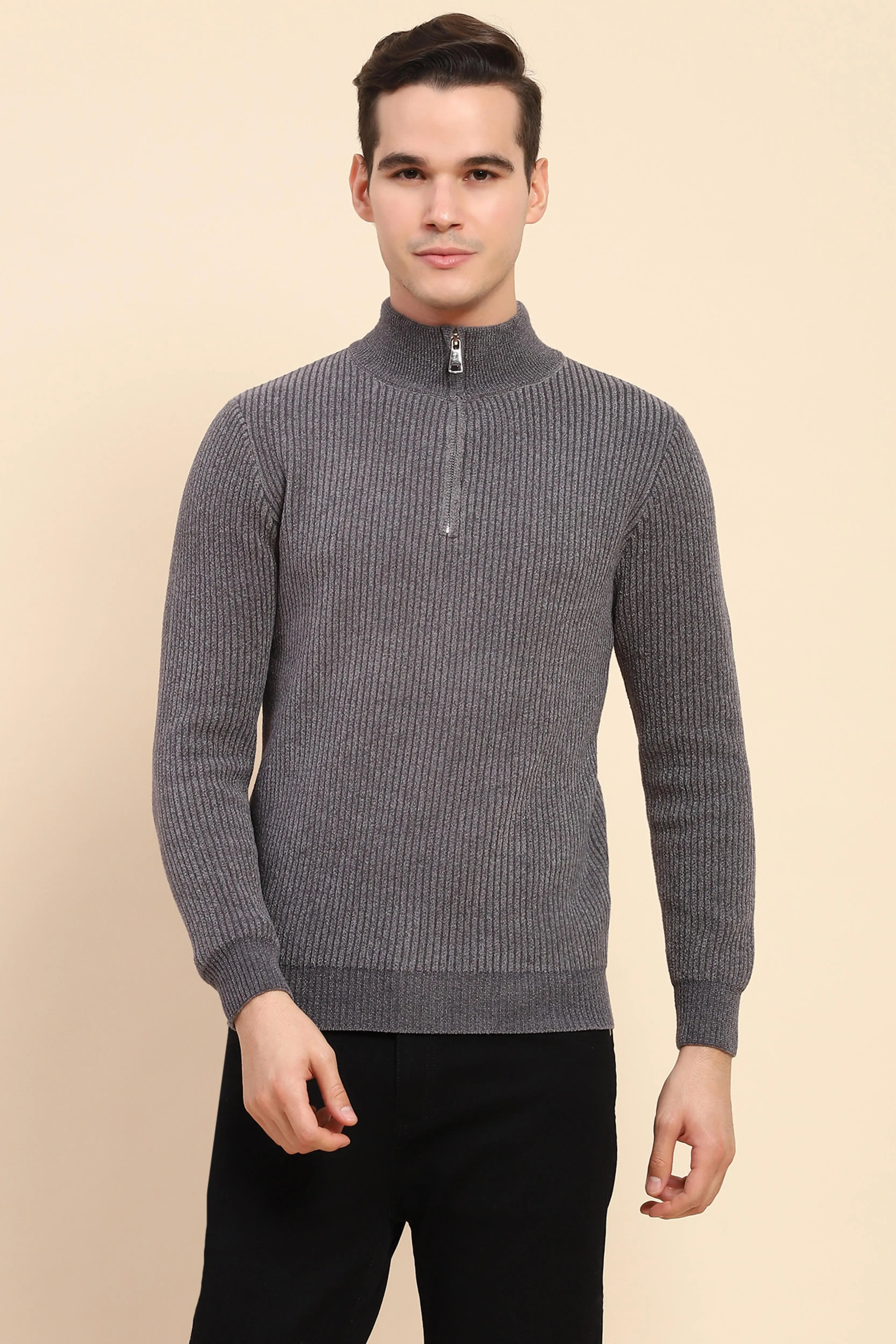 Grey Knit Pullover