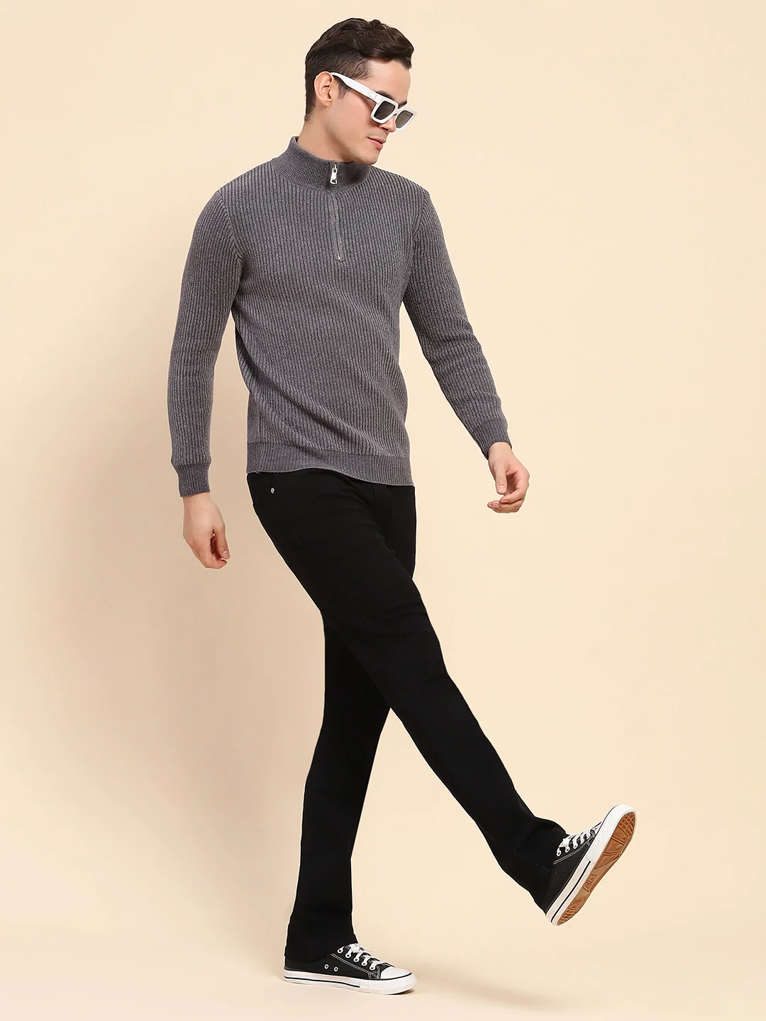 Grey Knit Pullover - Image 7