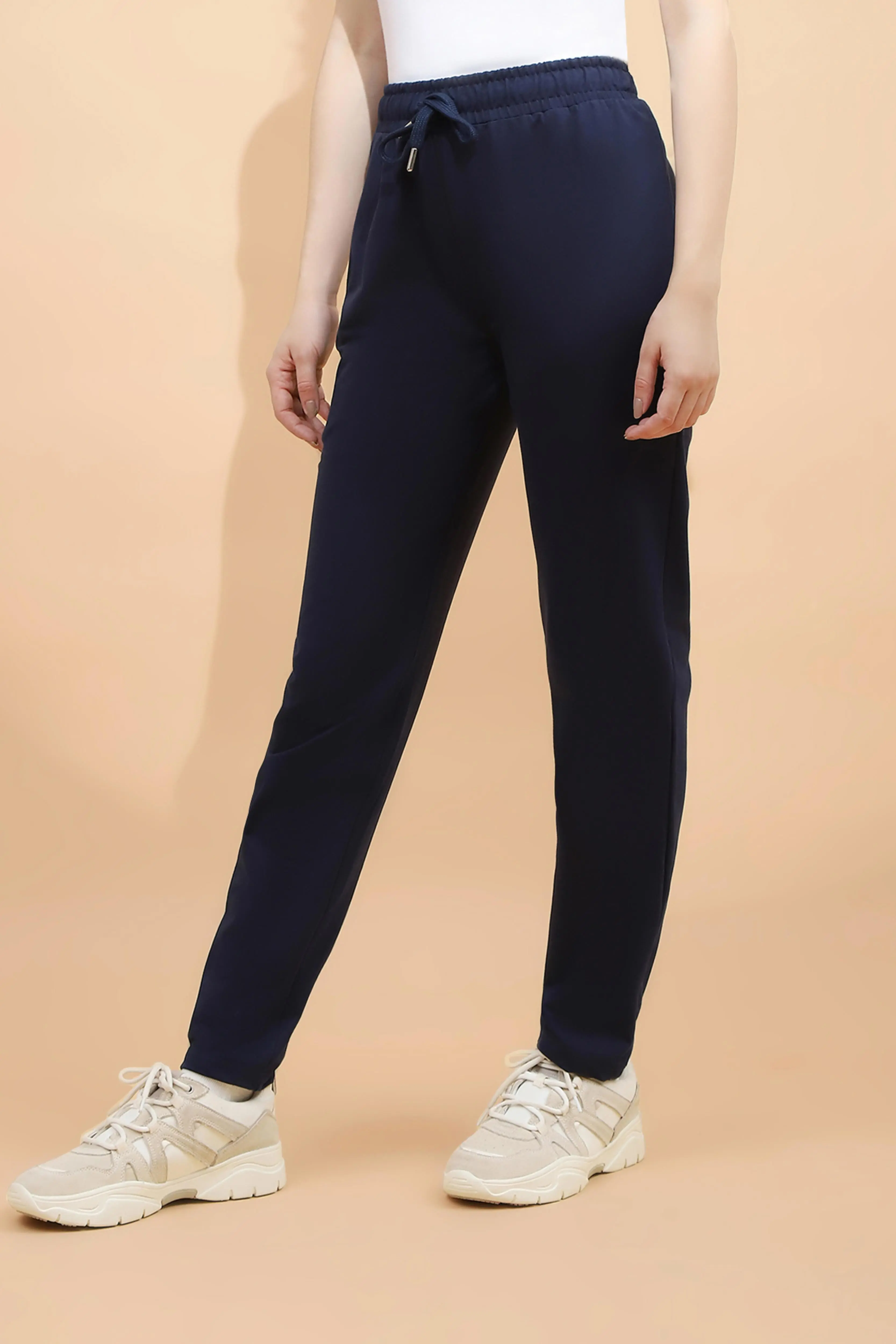 Blue Cotton Blend Regular Fit Lower - Image 2