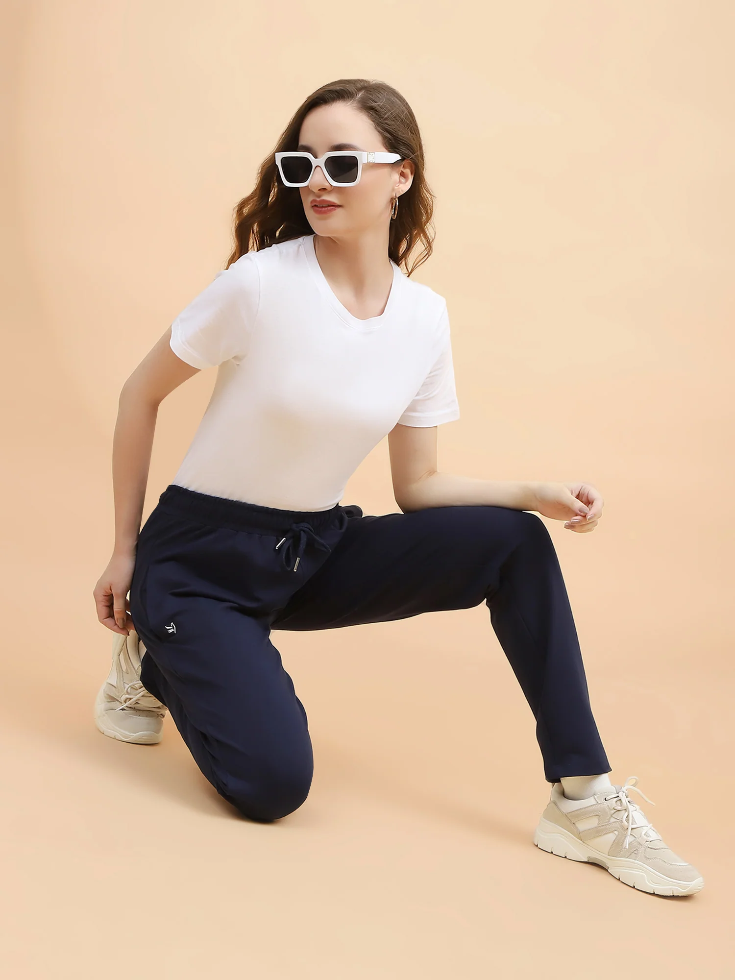 Blue Cotton Blend Regular Fit Lower - Image 7
