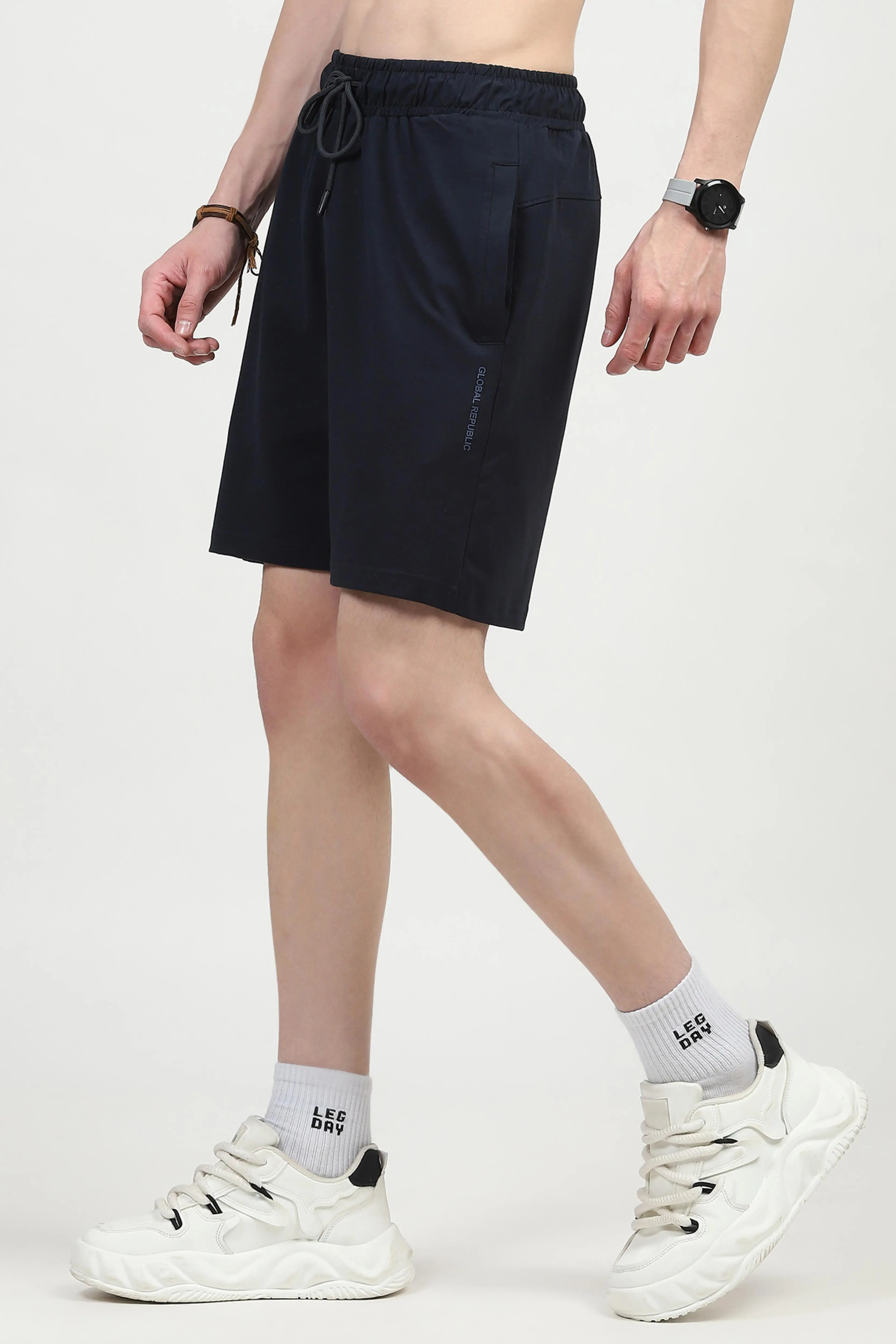 Navy Cotton Shorts - Image 2