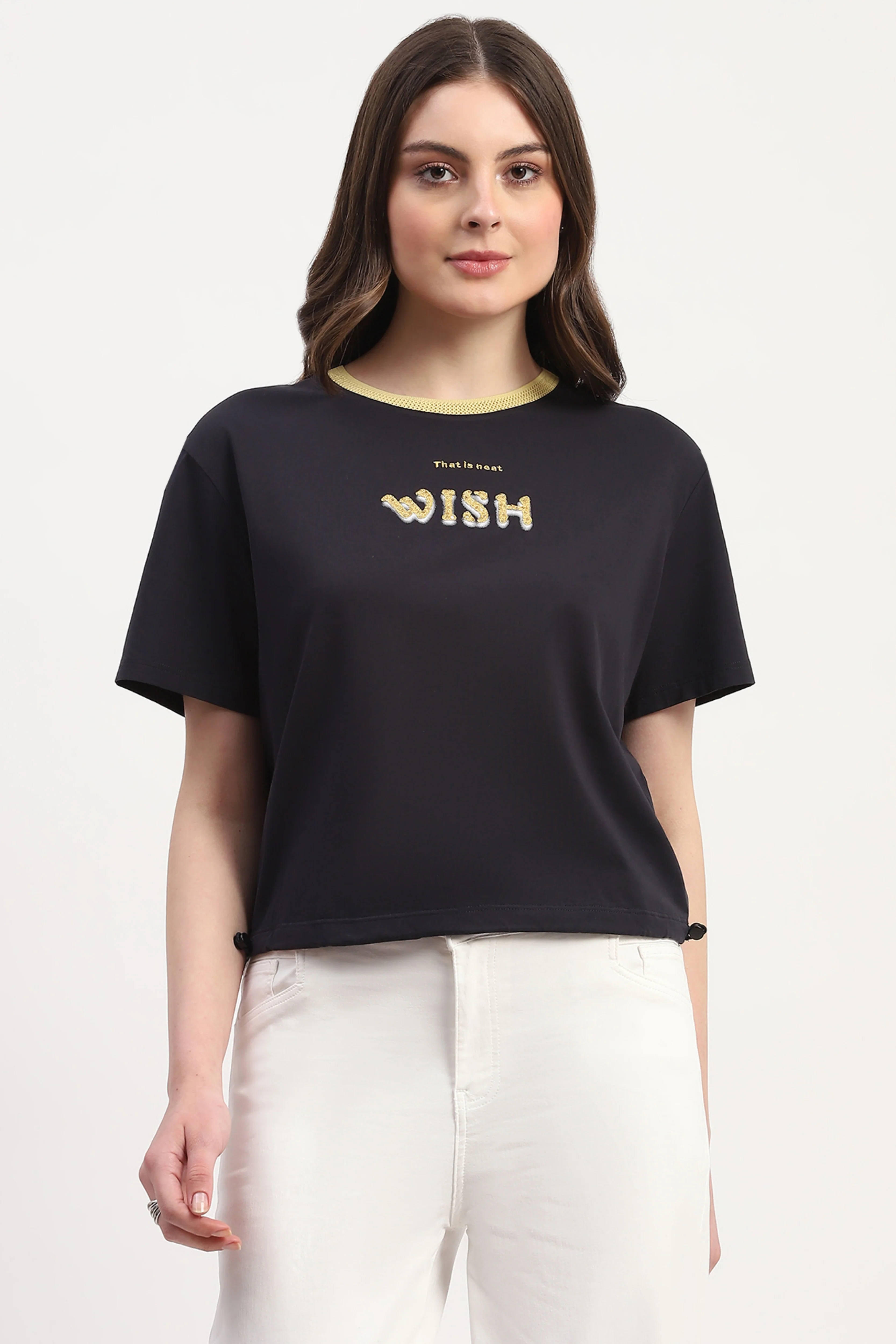 Navy Embroidered Top - Image 2