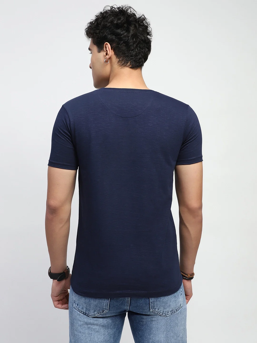 Navy Graphic Cotton T-Shirt - Image 10