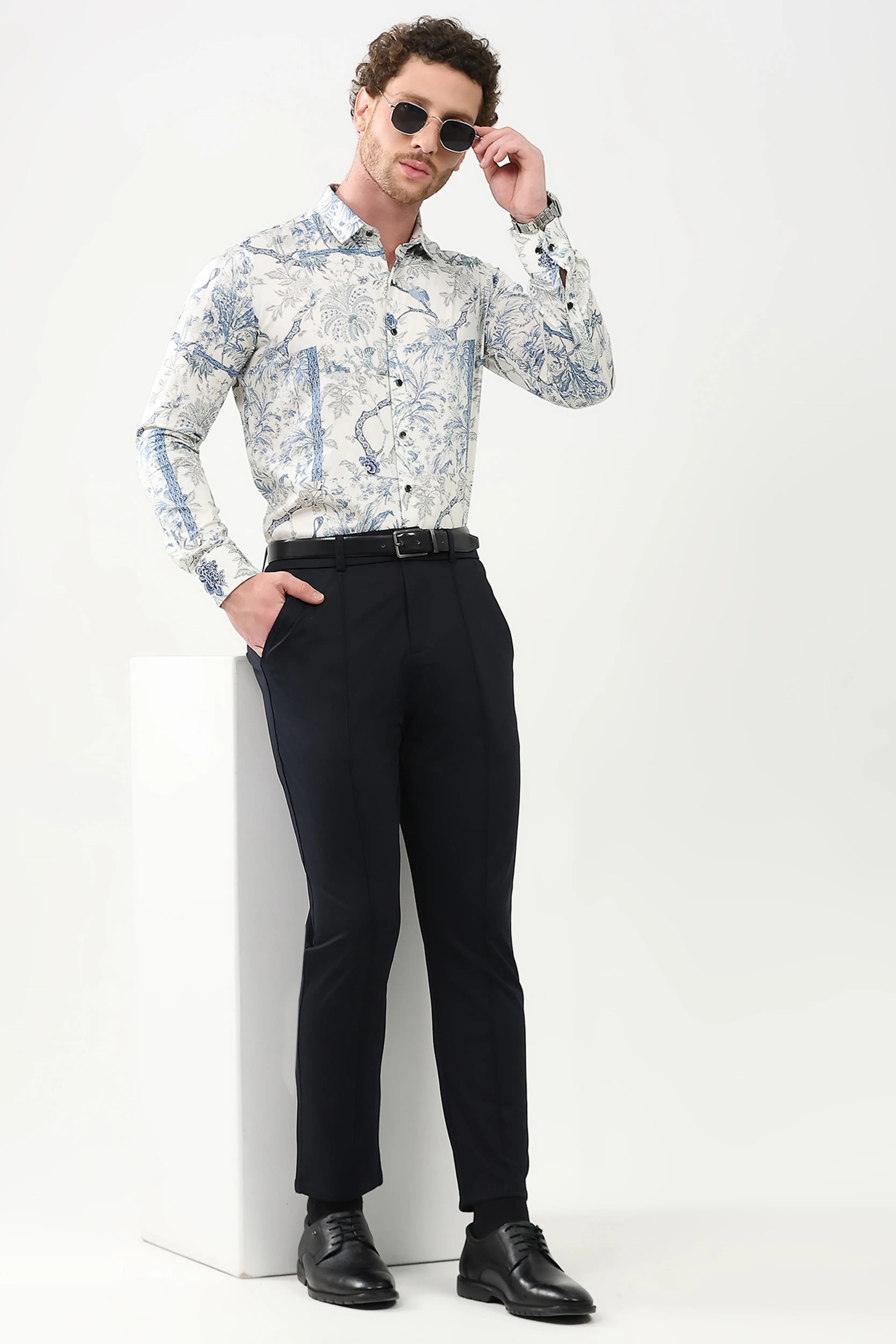 Navy Slim Fit Trousers - Image 6
