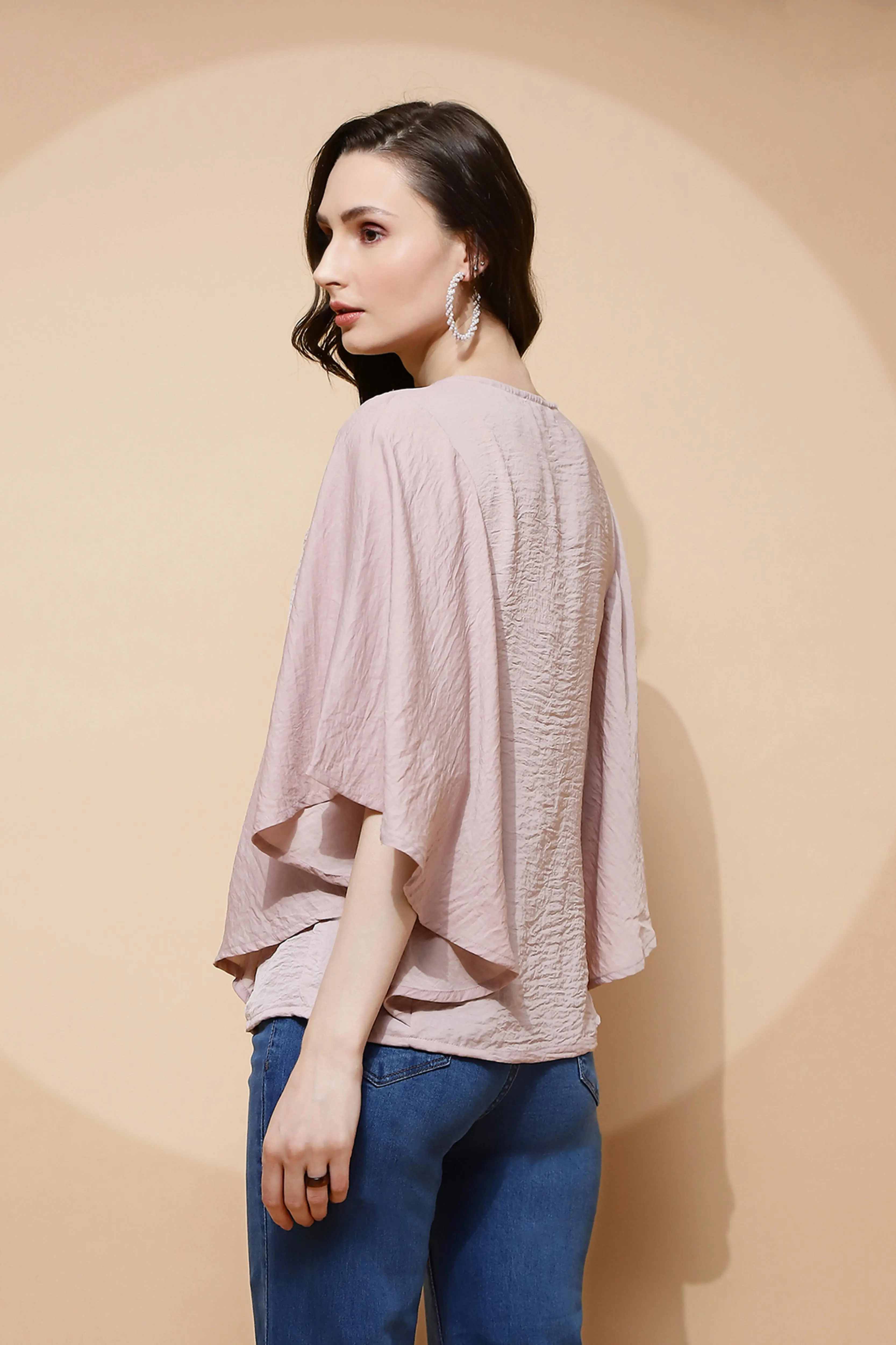 Nude Pink Regular Fit Blouse For Women - Image 4