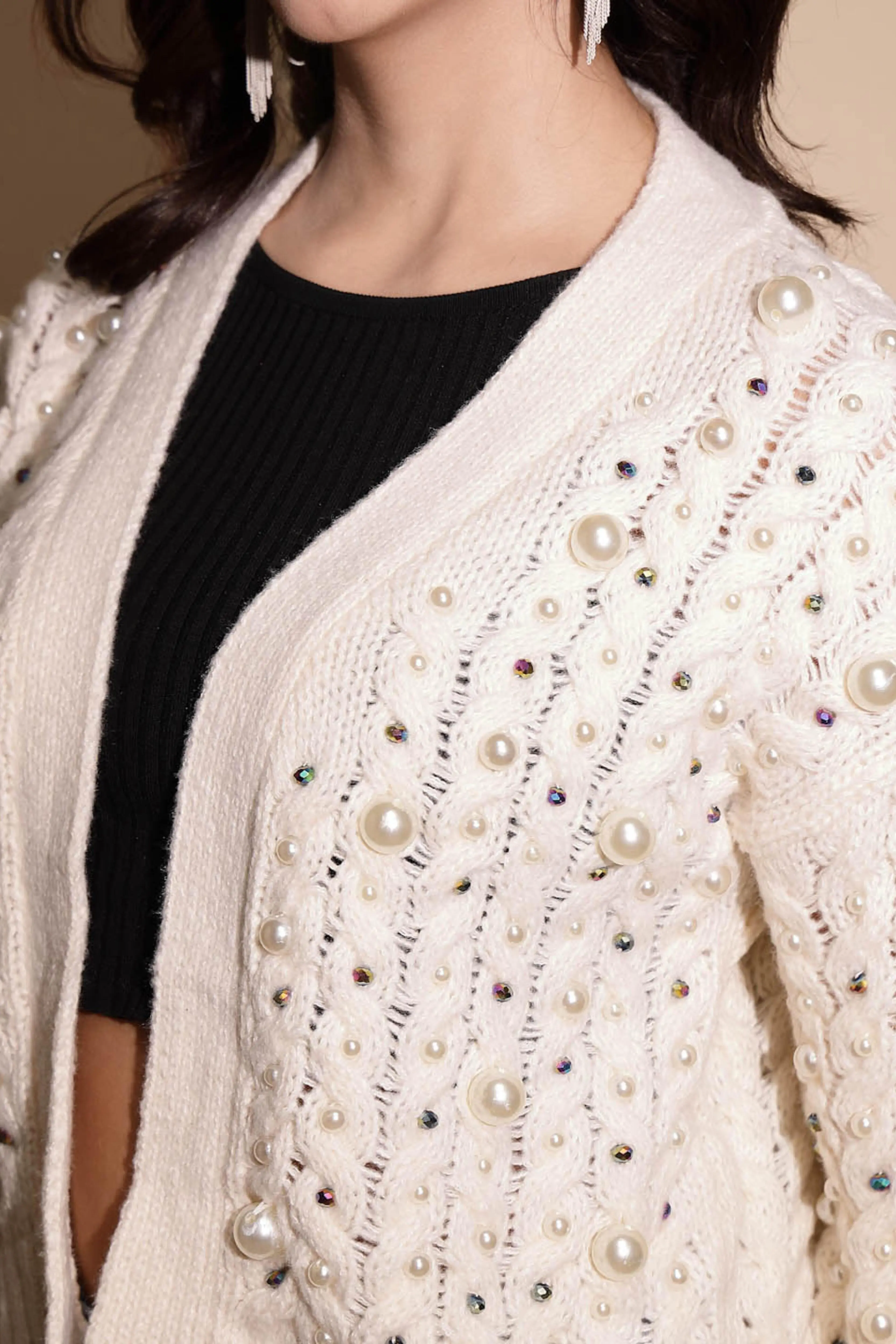 Off White Knitted Shrug - Image 5
