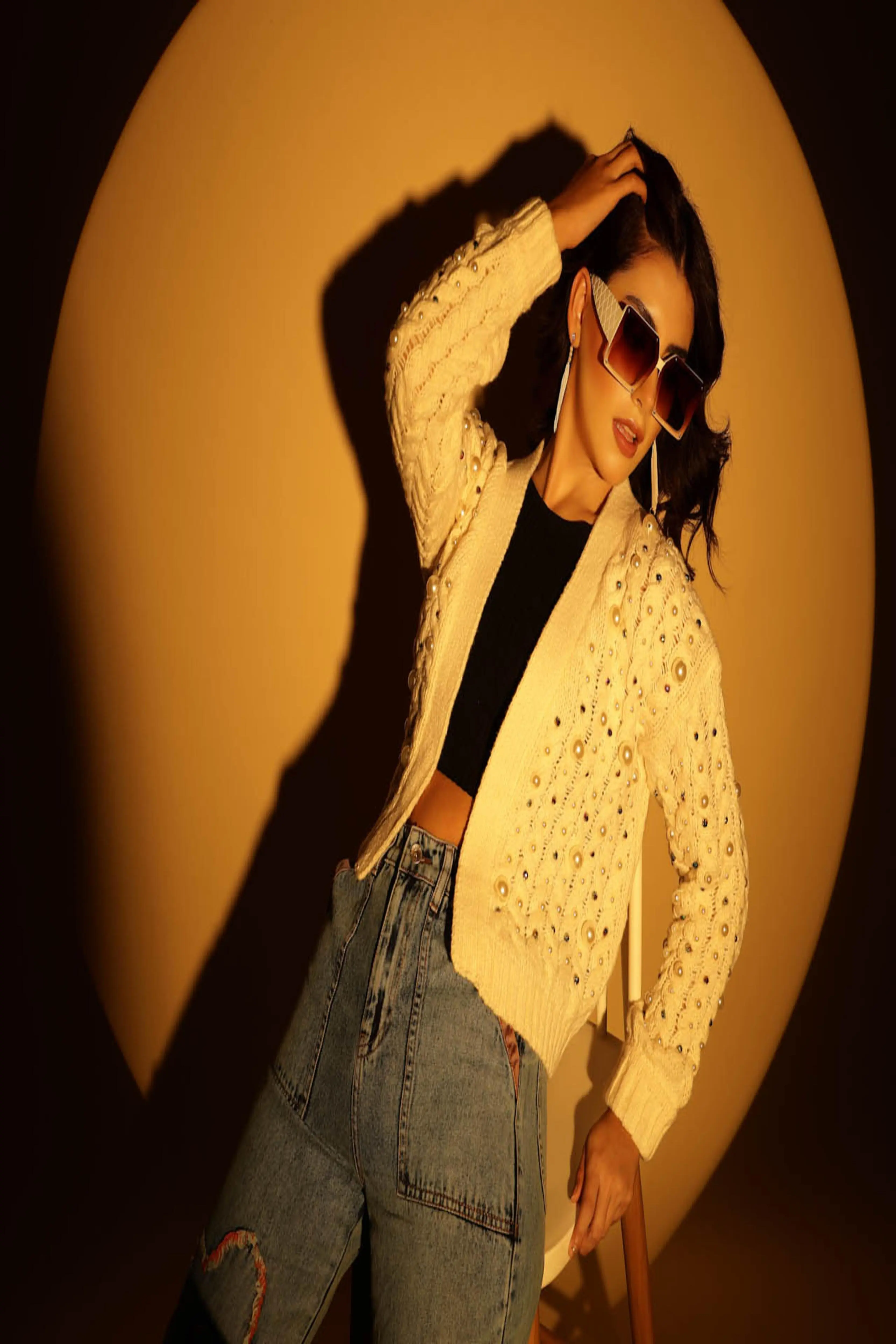 Off White Knitted Shrug - Image 8