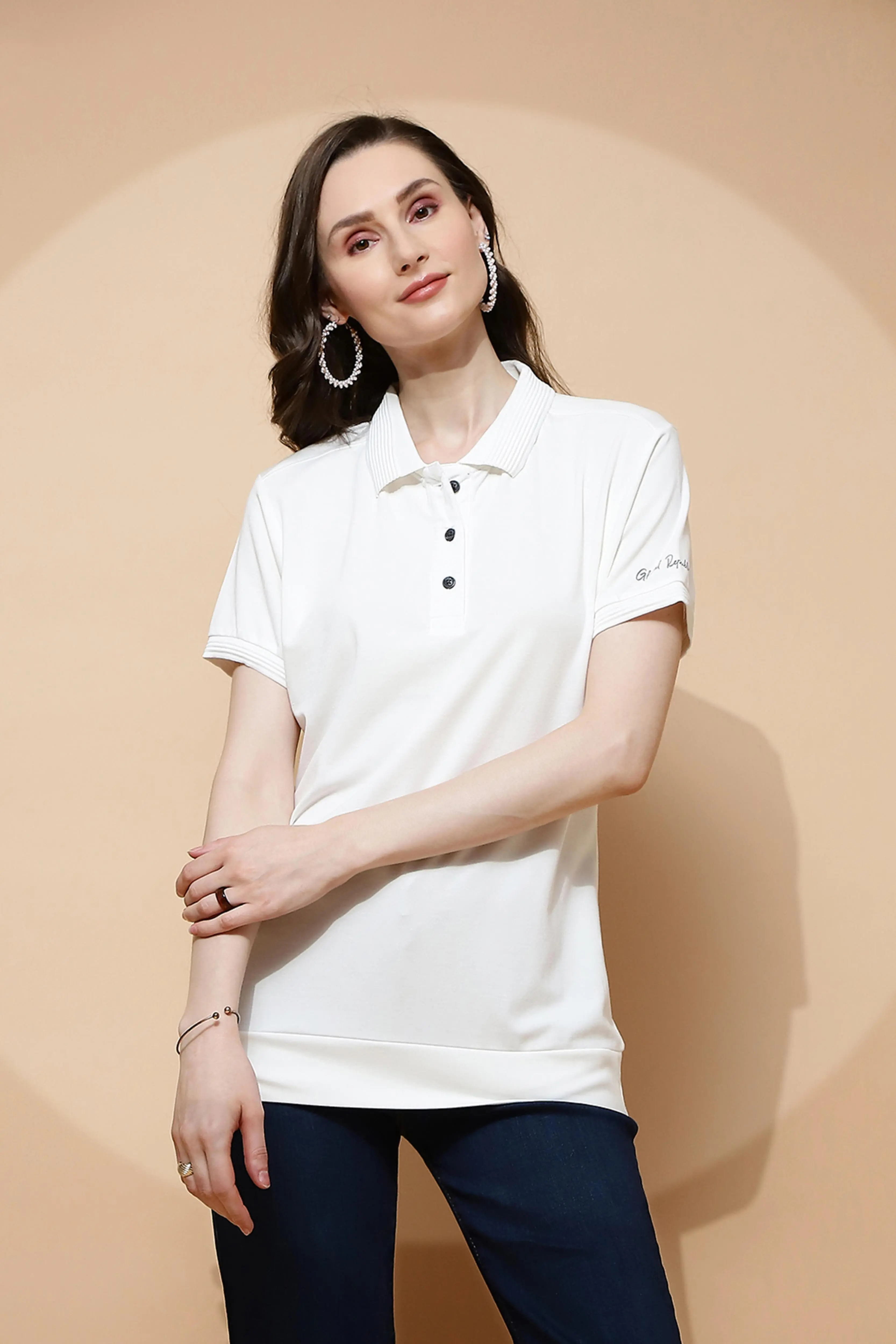 Off-White Stretch Knit T-Shirt