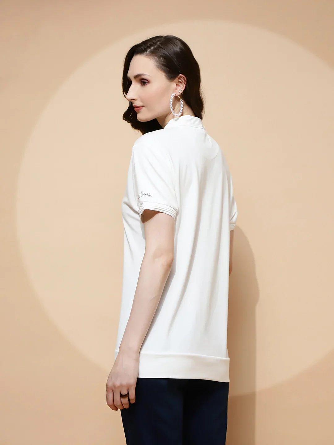 Off-White Stretch Knit T-Shirt - Image 13