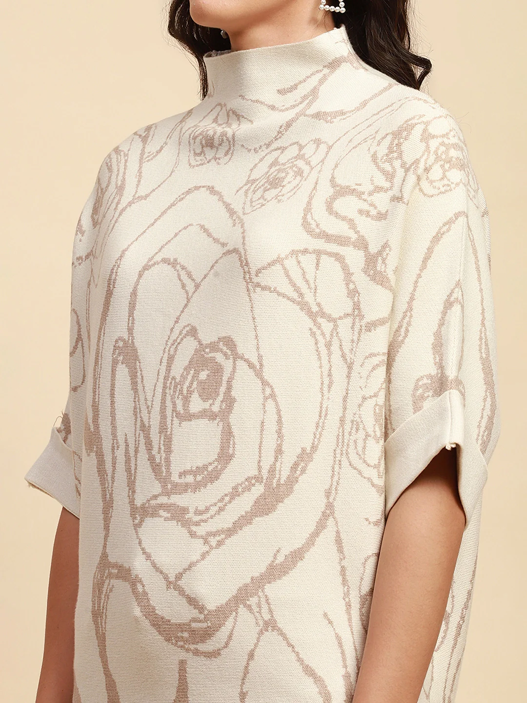 Off White Viscose Loose Fit Pullover - Image 11