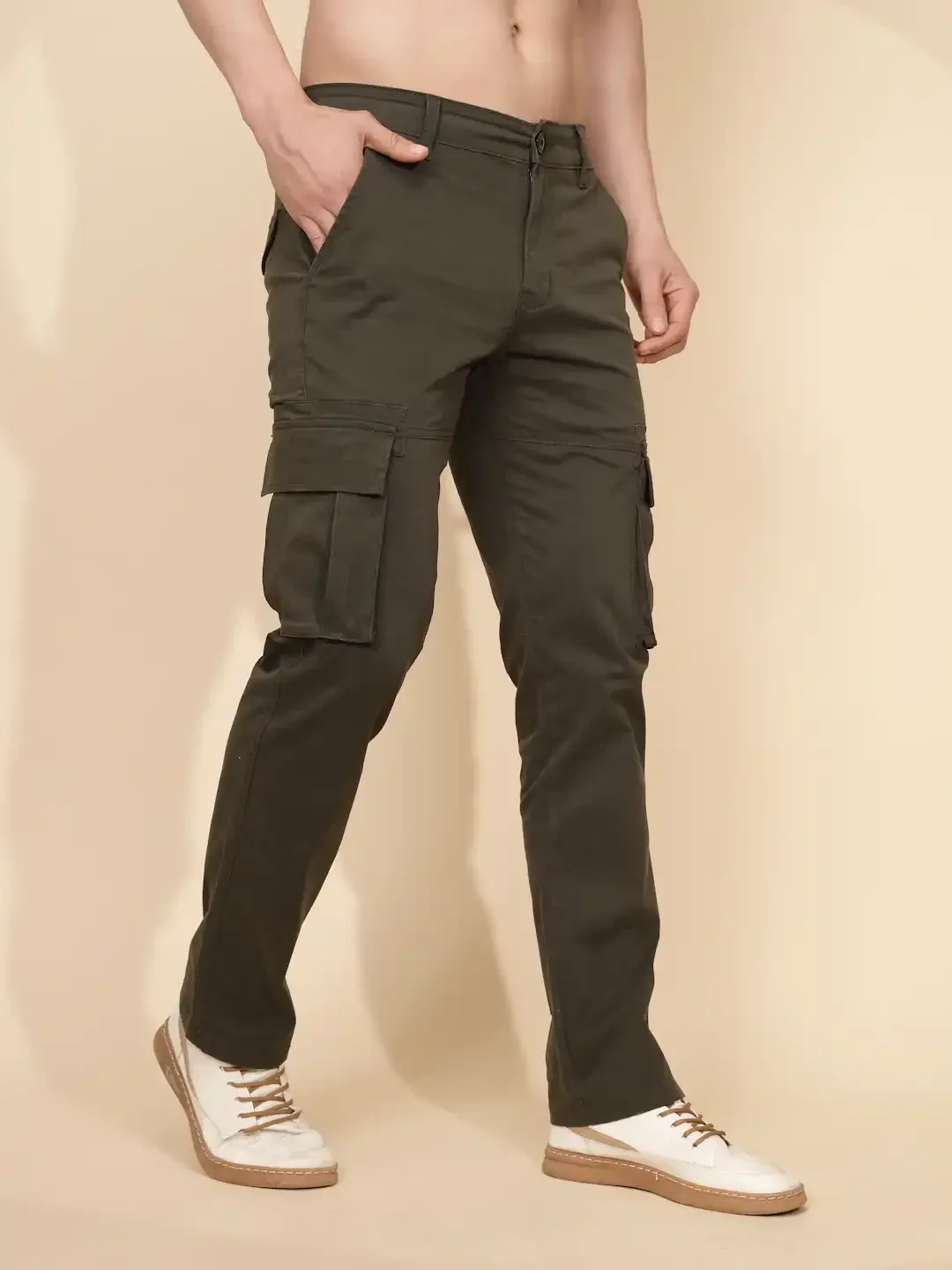 Olive Cotton Blend Cargo - Image 11