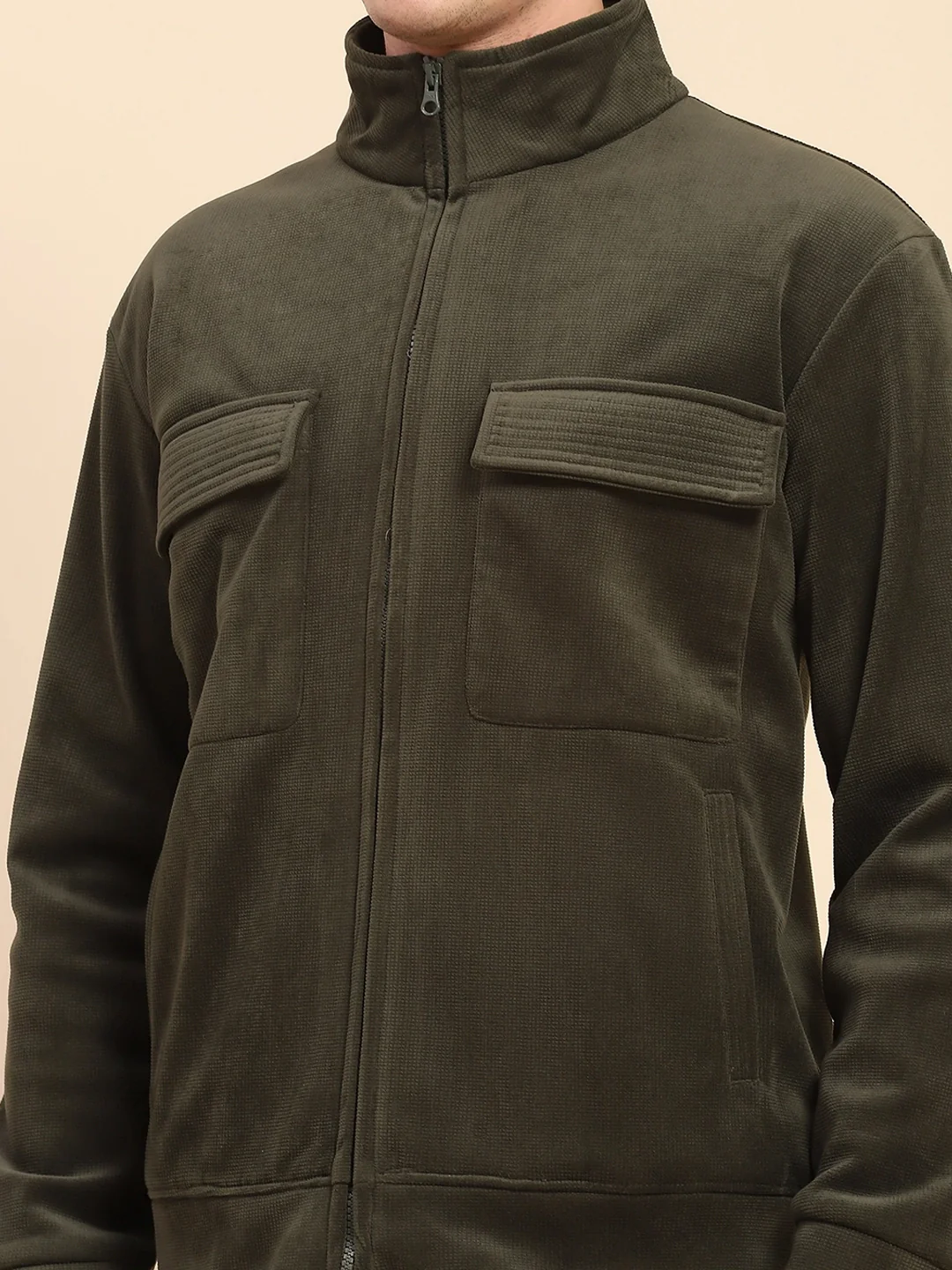 Olive Solid Jacket - Image 12