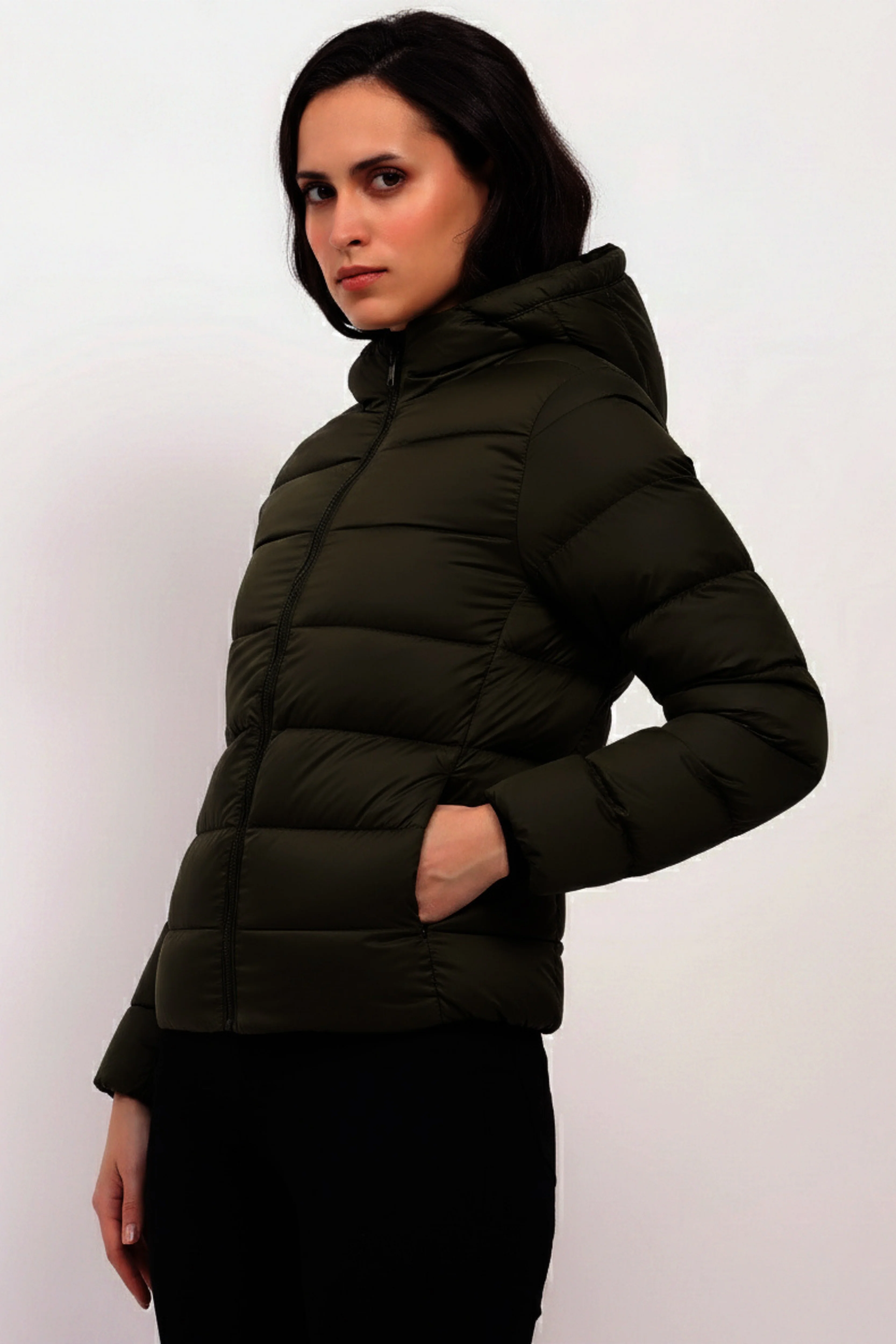 Olive Puffer Jacket - Image 3