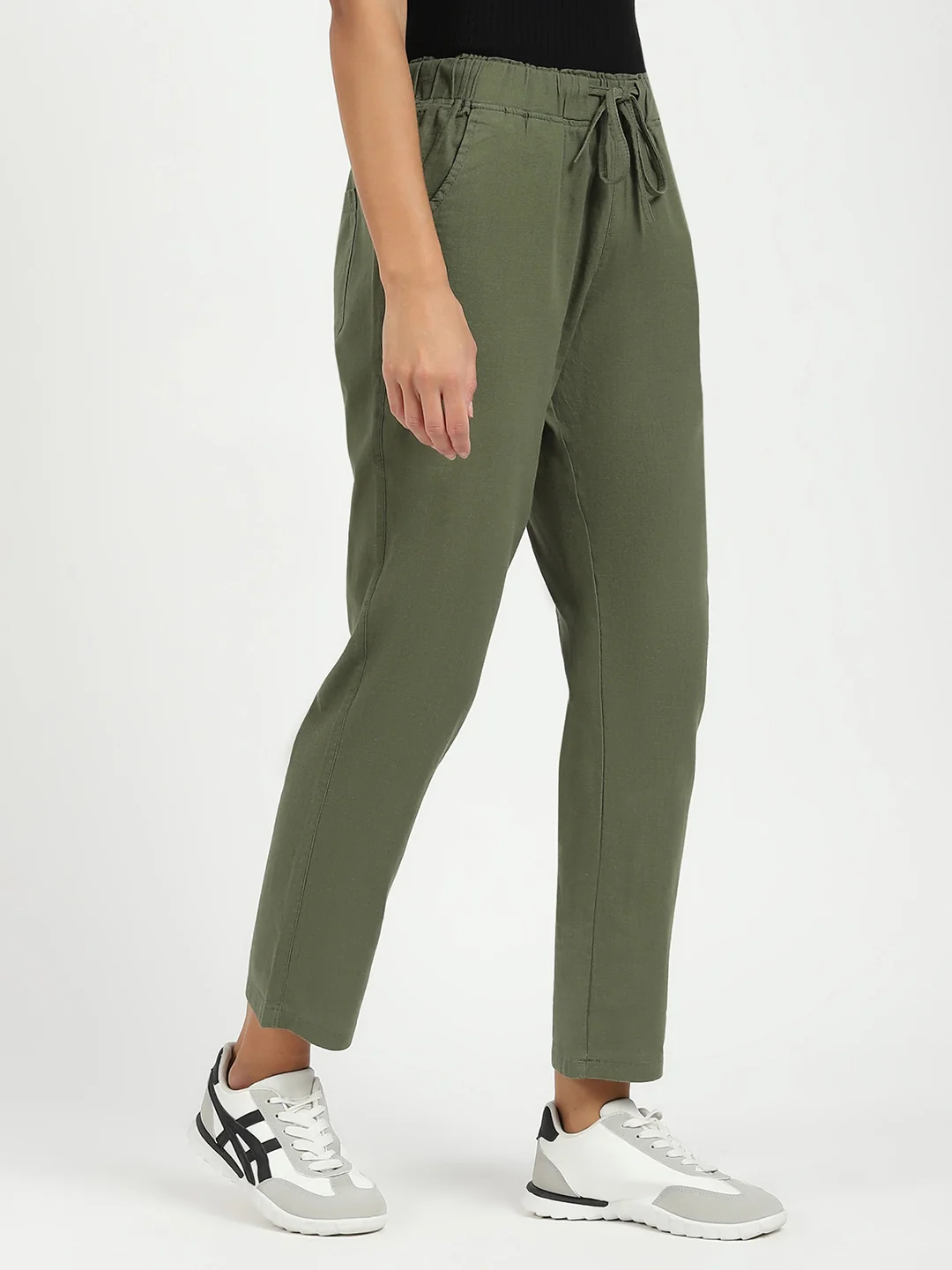 Olive Regular Fit Cotton Lower - Image 10