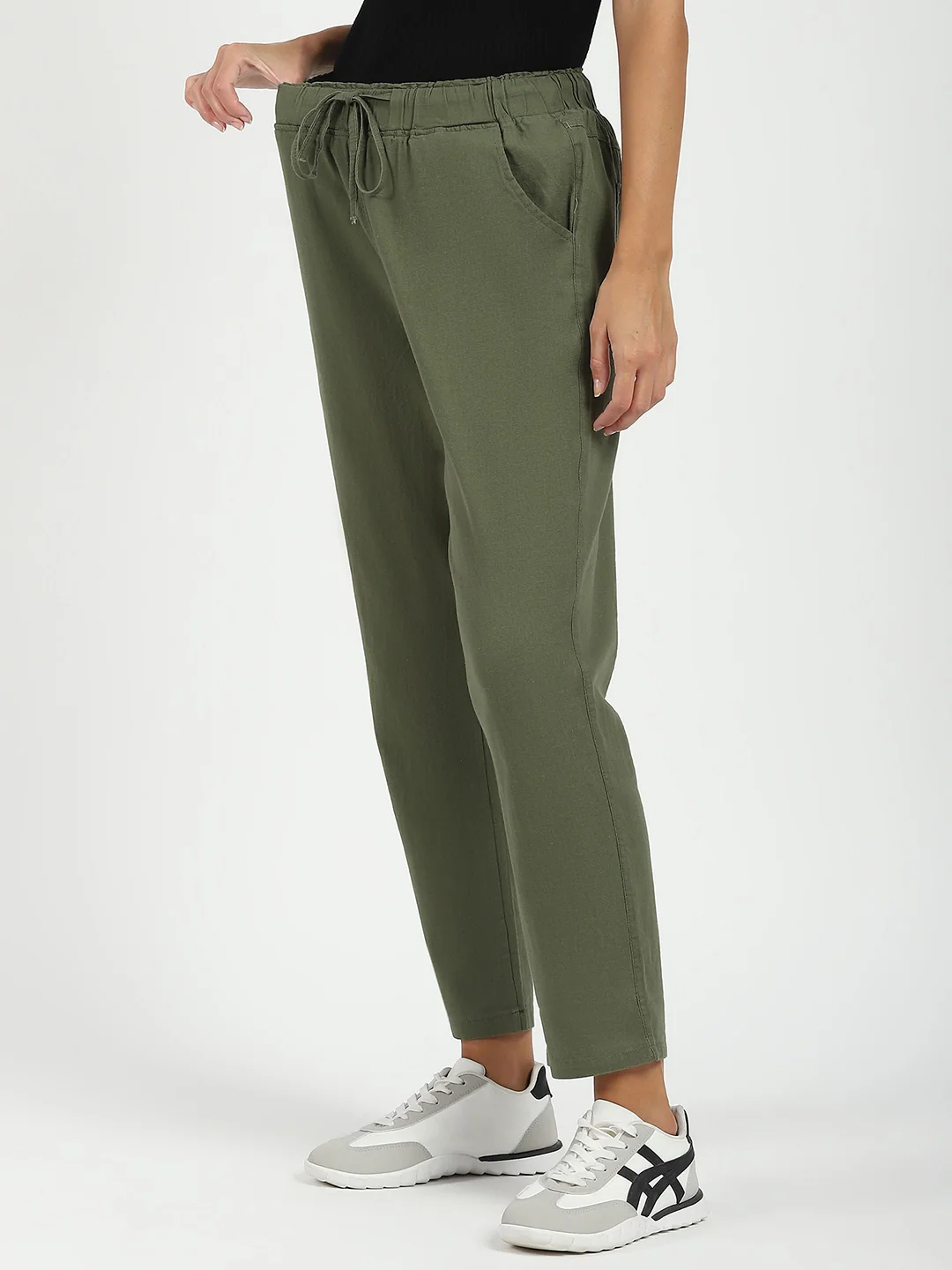 Olive Regular Fit Cotton Lower - Image 11