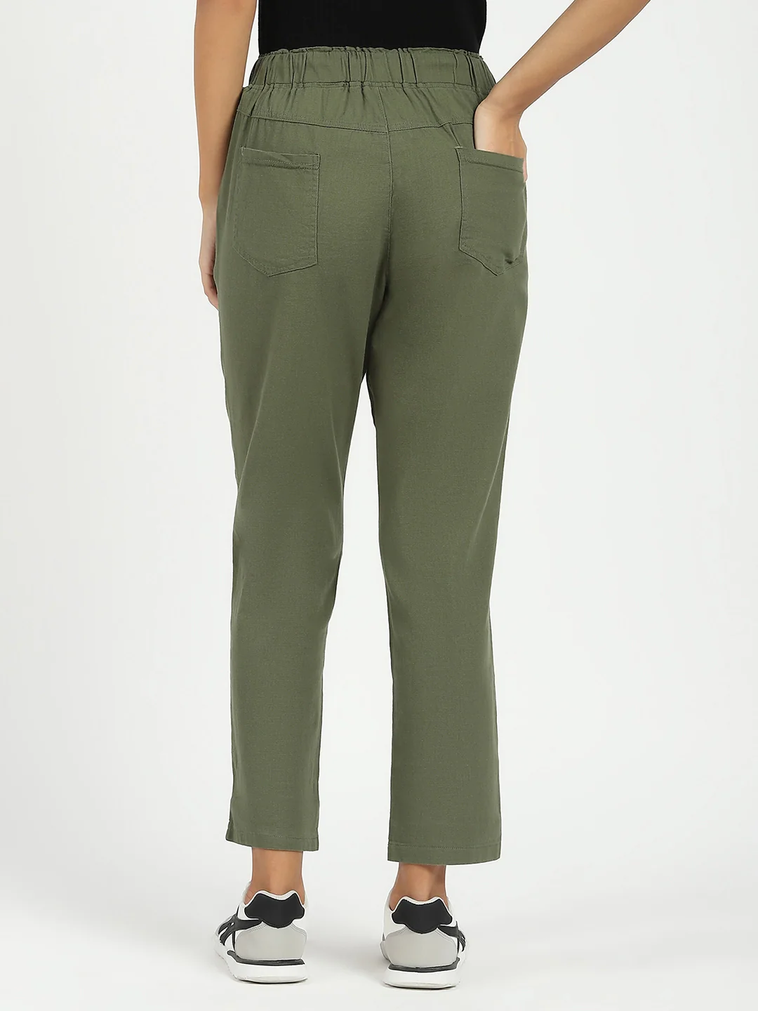 Olive Regular Fit Cotton Lower - Image 12