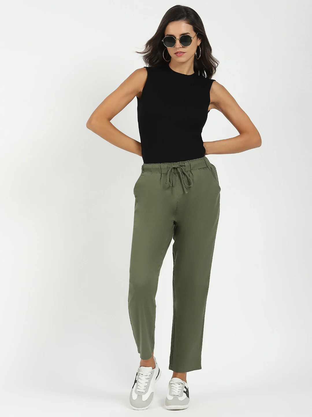 Olive Regular Fit Cotton Lower - Image 13