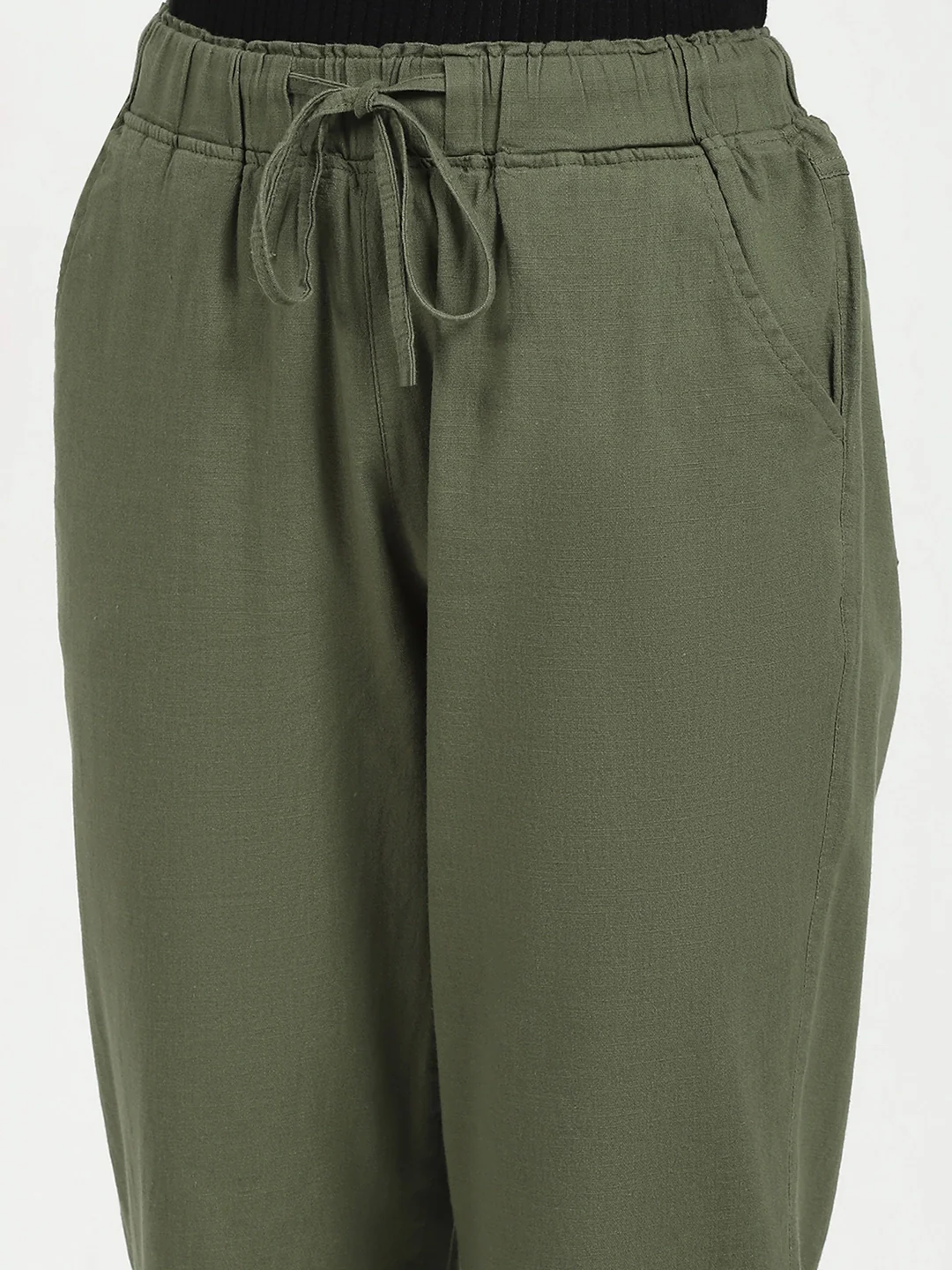 Olive Regular Fit Cotton Lower - Image 14