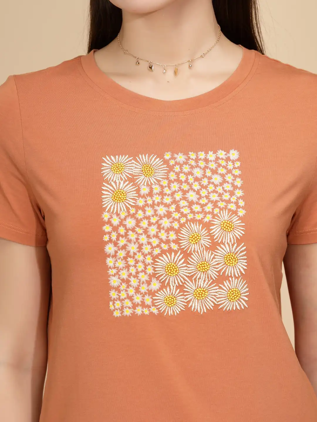 Orange Cotton Regular Fit Top - Image 11