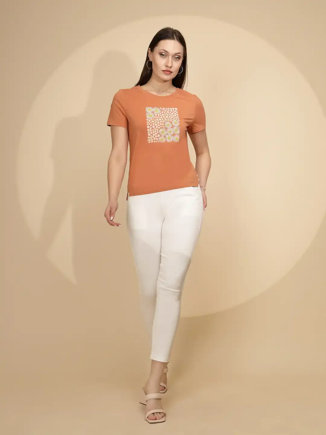 Orange Cotton Regular Fit Top - Image 13