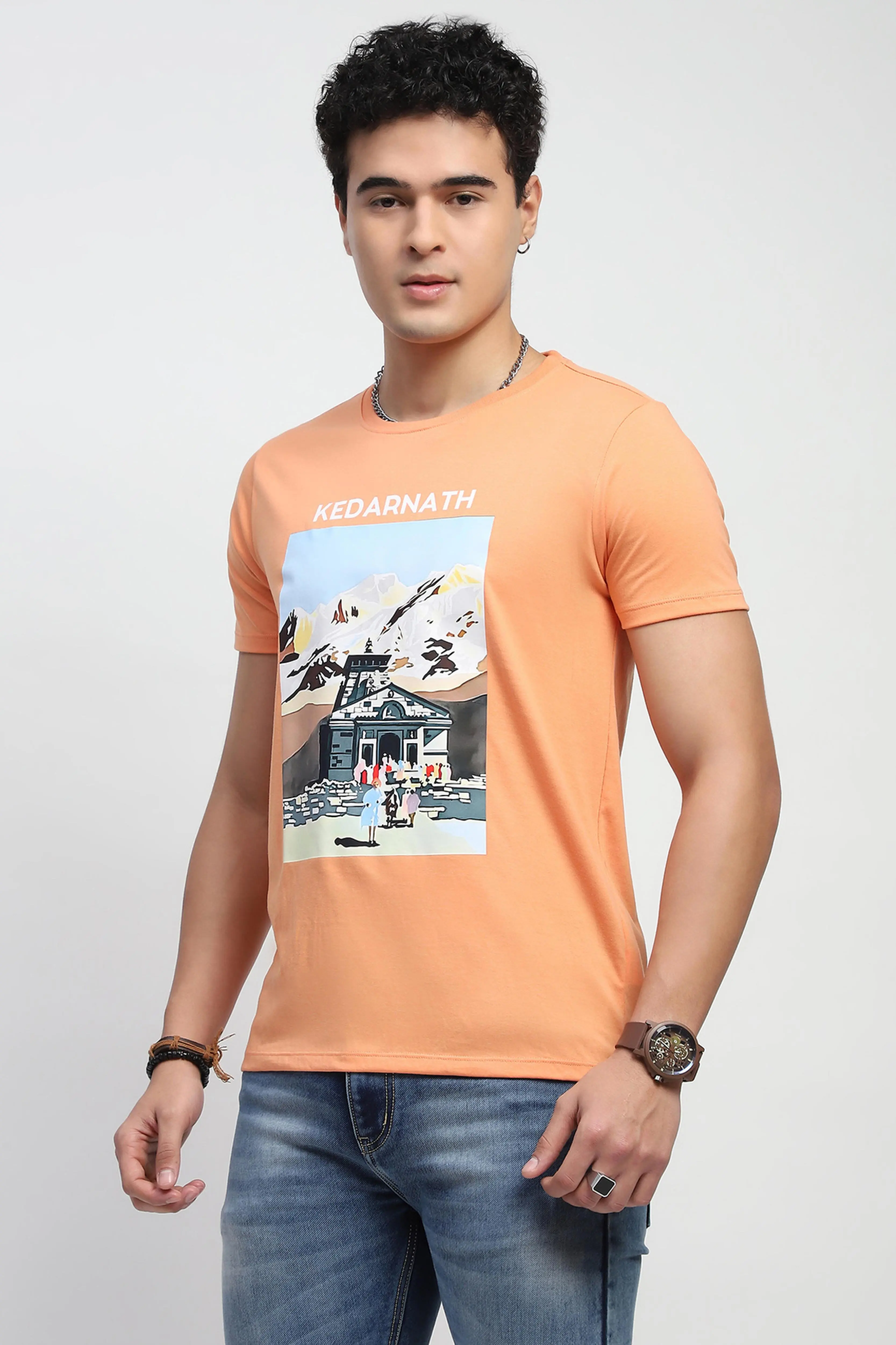 Graphic Cotton Round Neck T-Shirt - Image 2