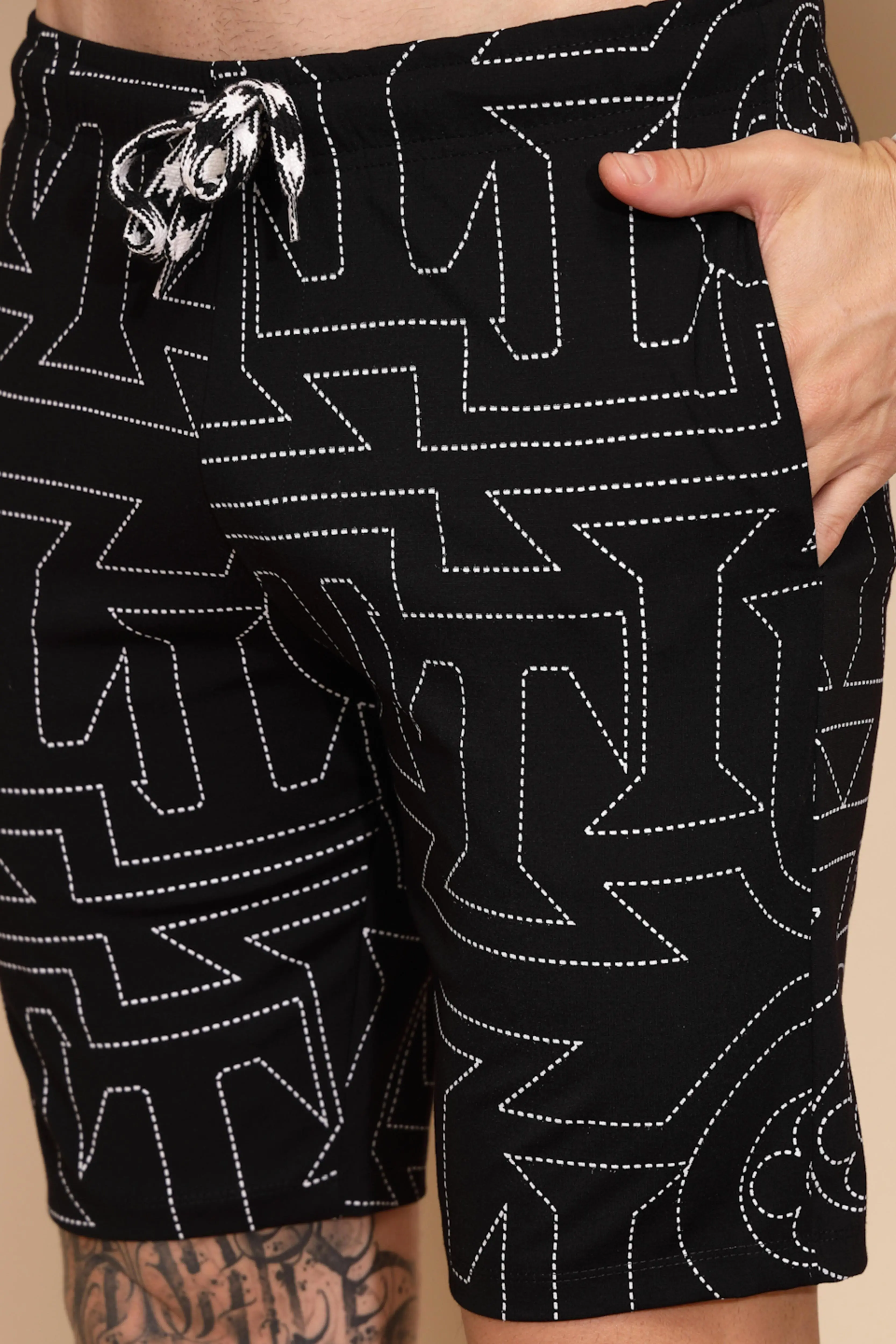 Black Viscose Blend Shorts Set - Image 6