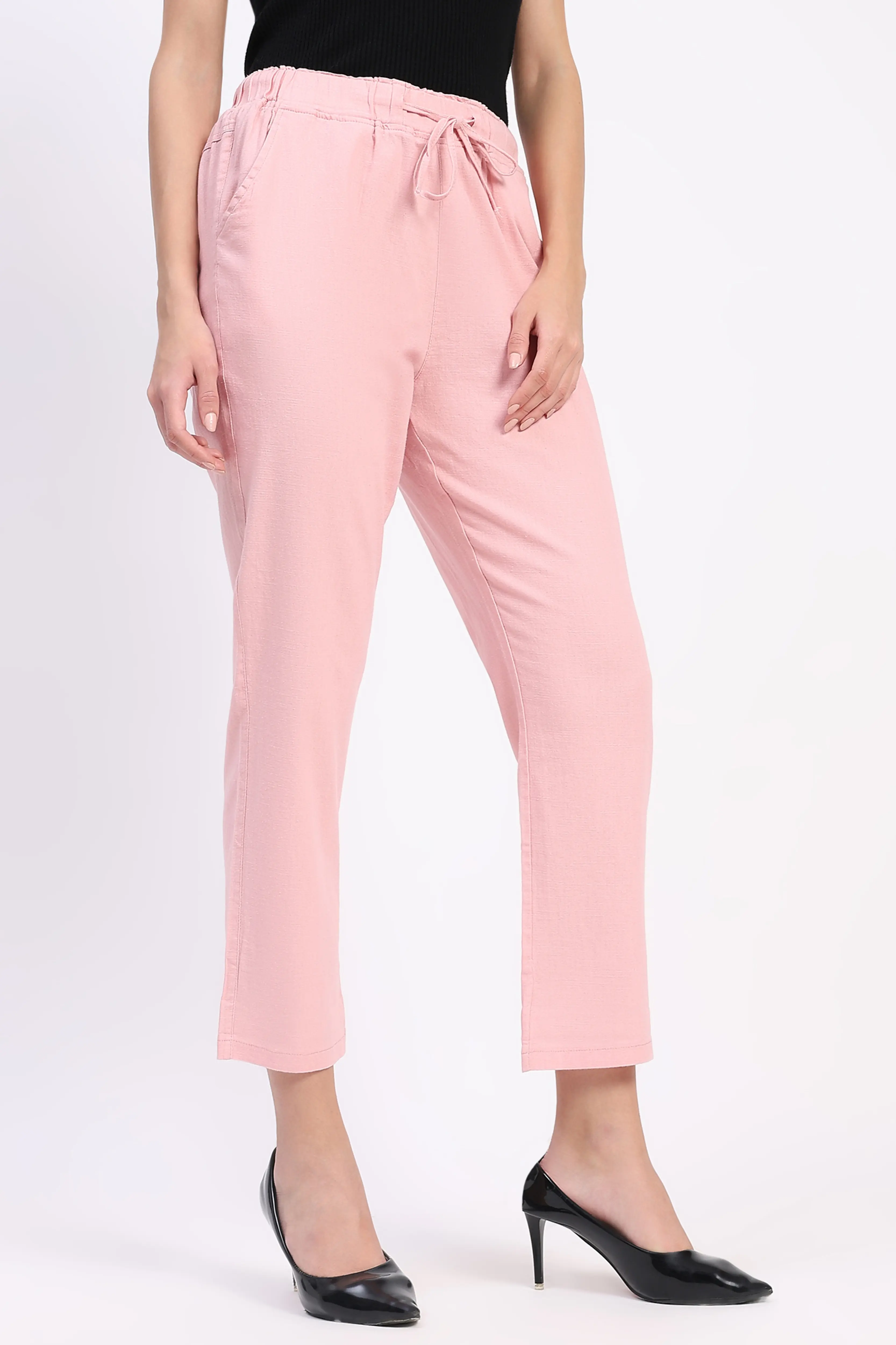 Pink Cotton Ankle Length Lower - Image 3
