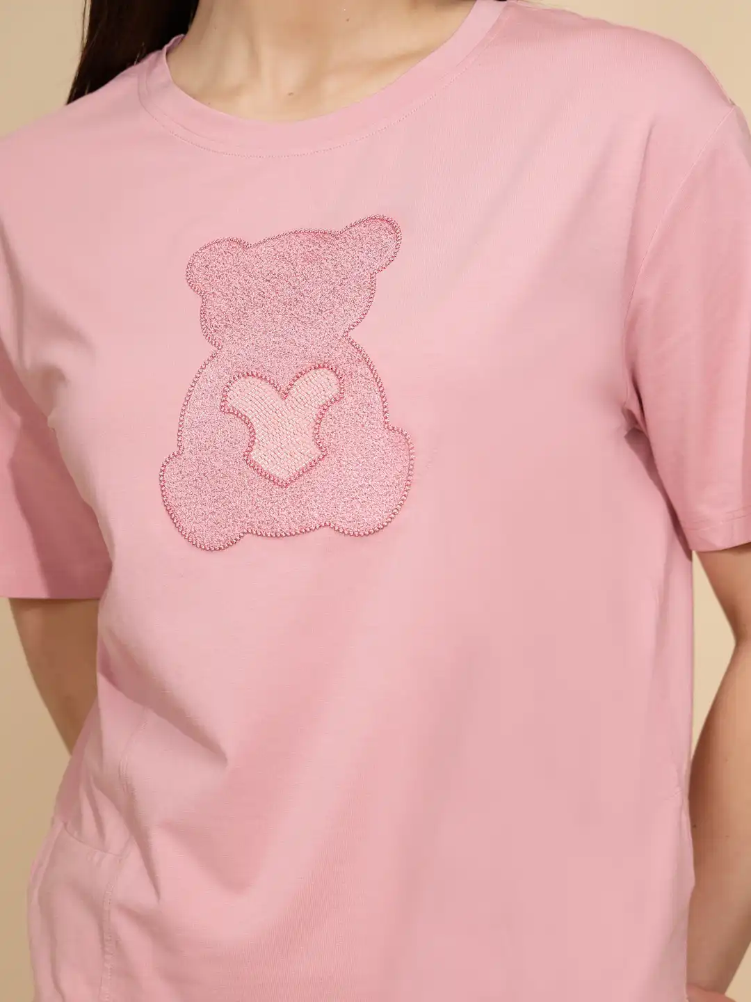 Pink Regular Fit Cotton Top - Image 9