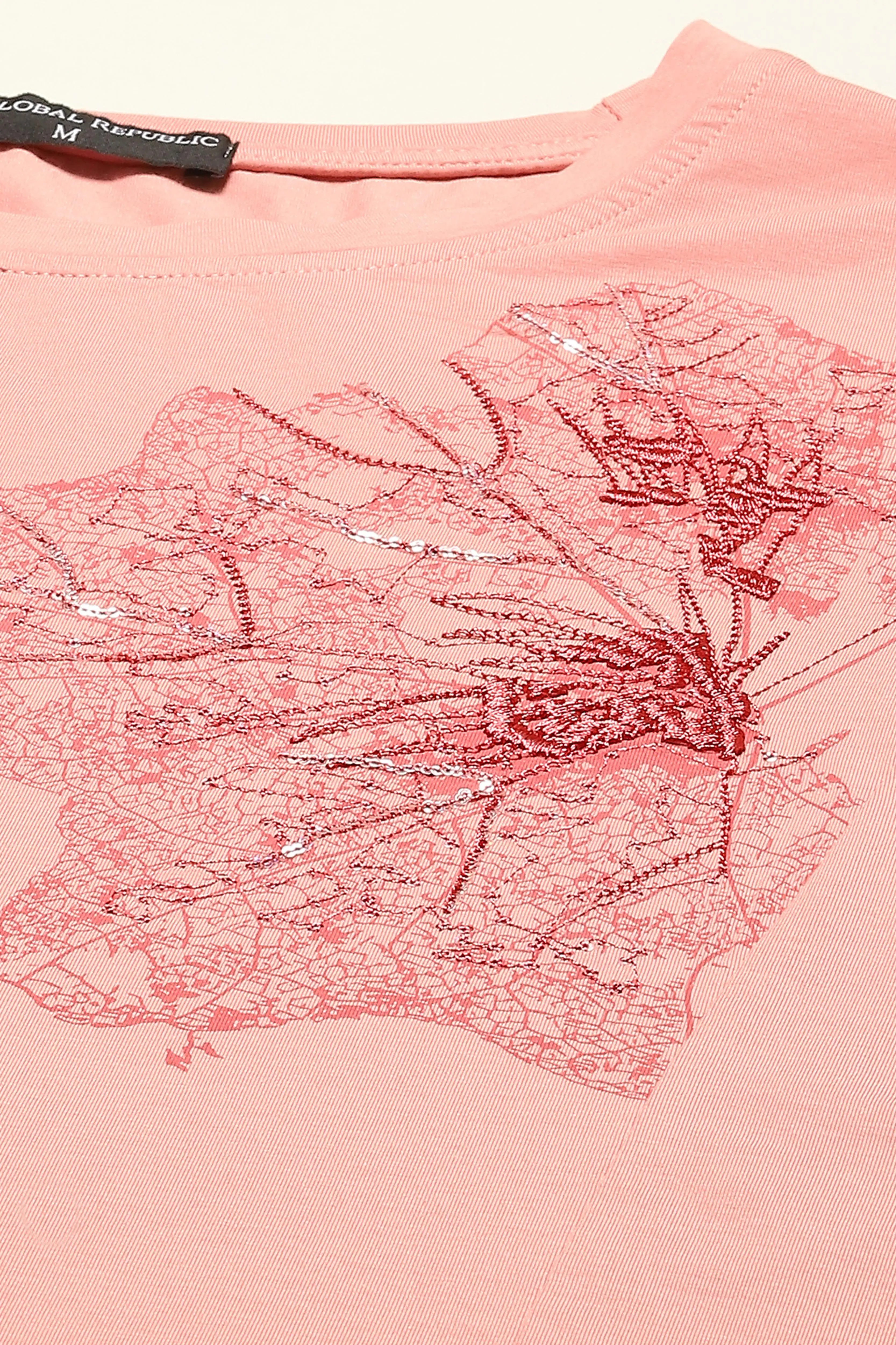 Pink Embroidered Modal Top - Image 7