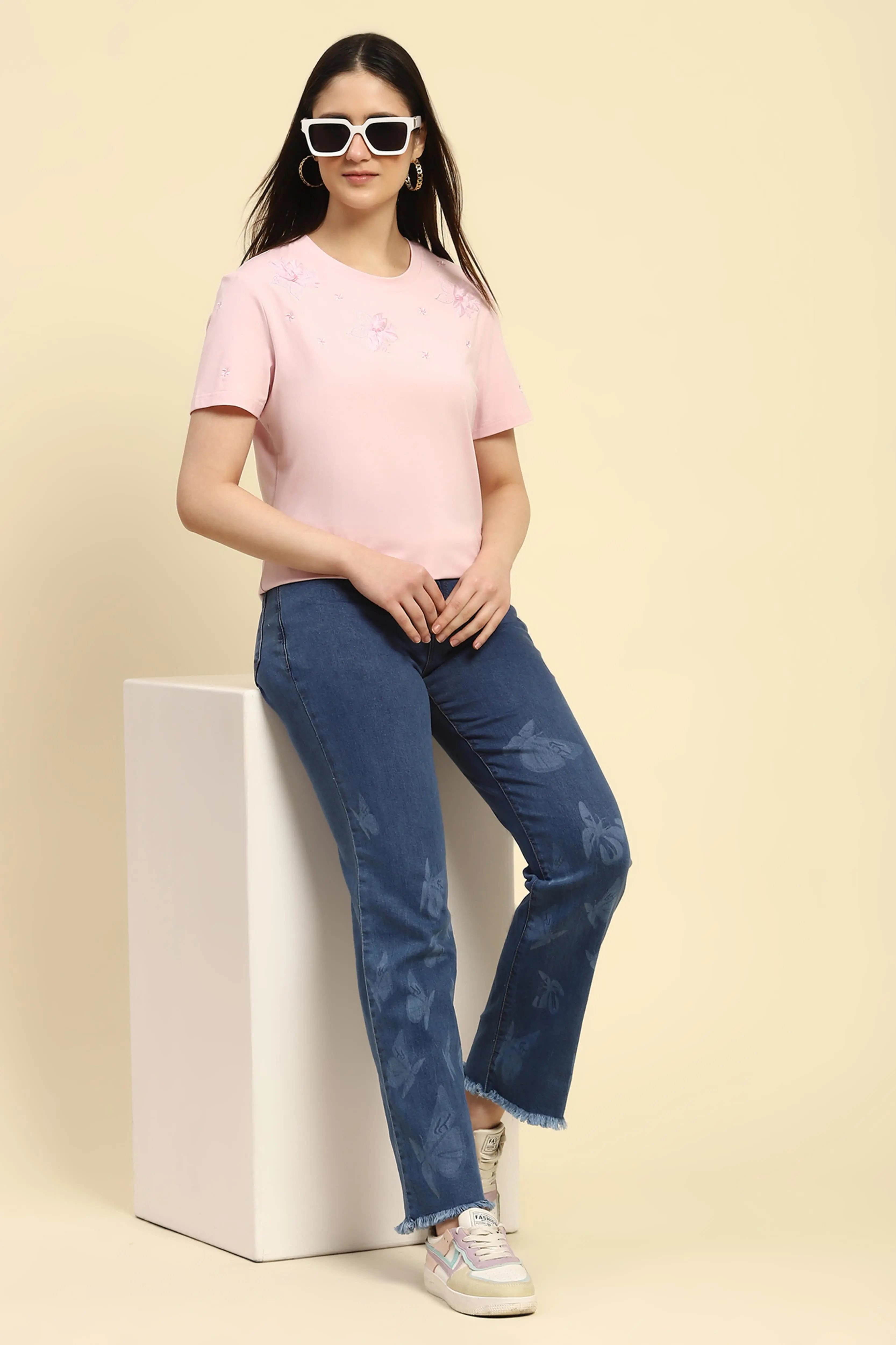 Embroidered Pink Modal Top - Image 6