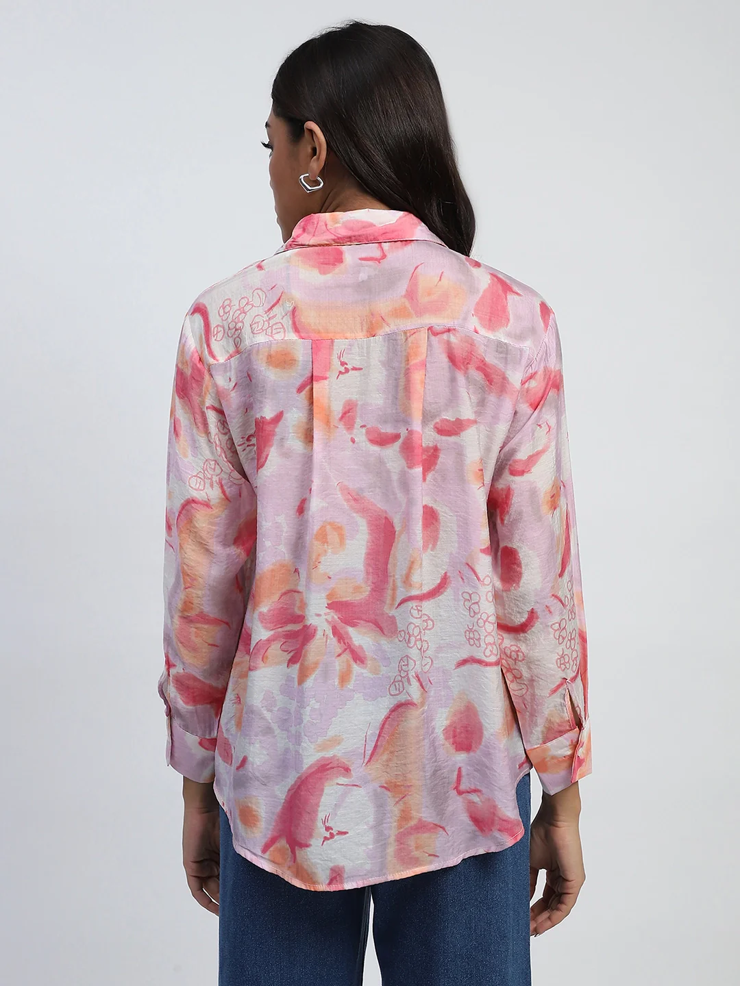 Pink Floral Rayon Blend Shirt - Image 13