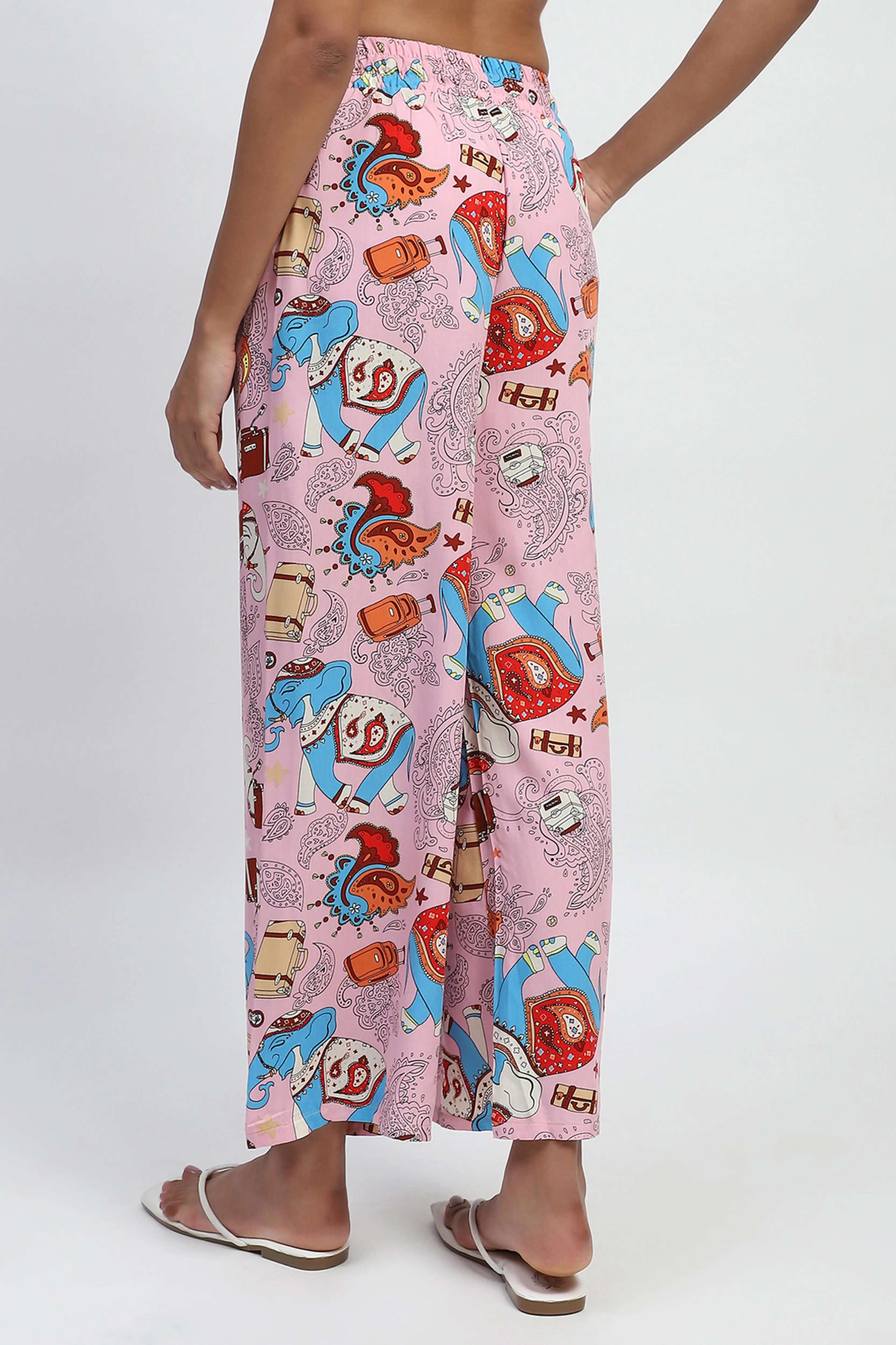 Pink Graphic Print Rayon Lower - Image 4
