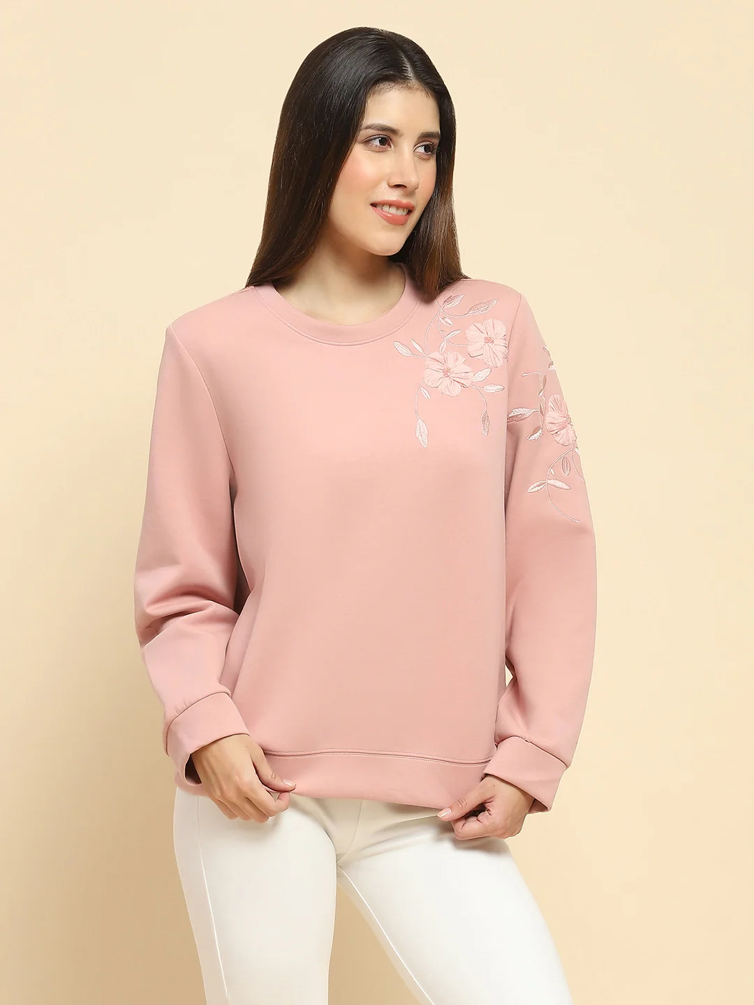 Pink Embroidered Sweatshirt - Image 10