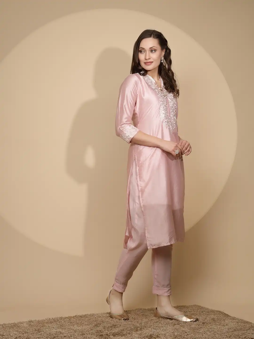 Pink Silk Kurta Set - Image 11