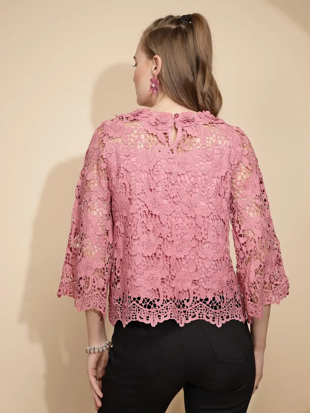 Pink Loose Fit Blouse For Women - Image 11