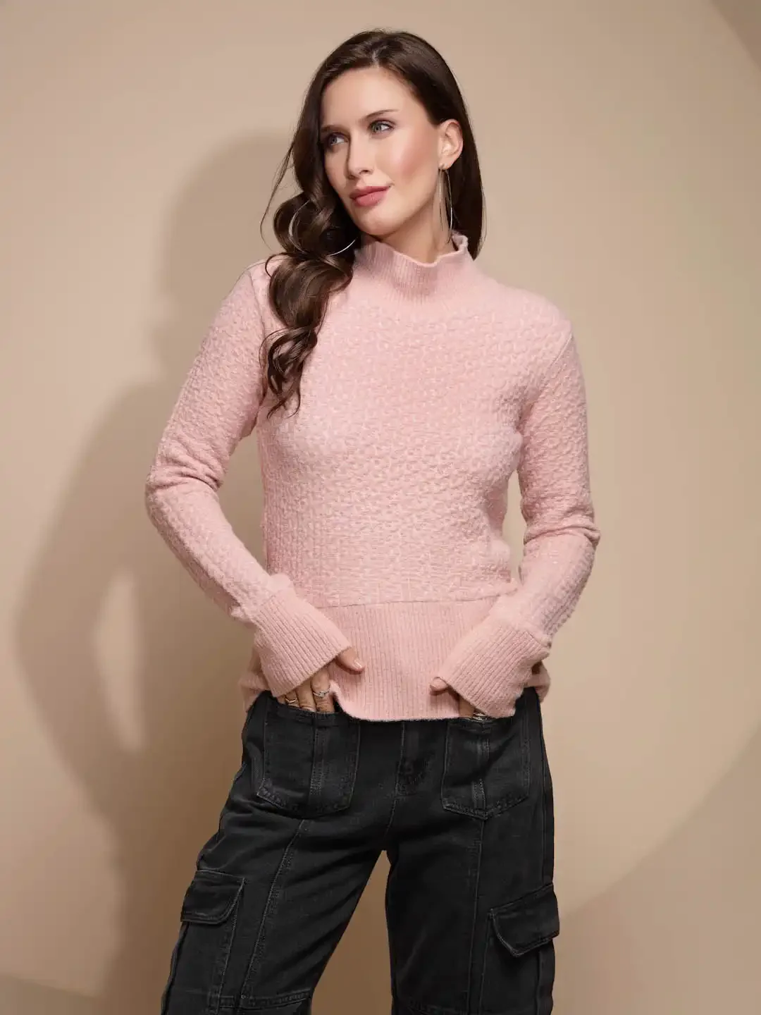 Pink Solid Hosiery Sweatshirt - Image 8