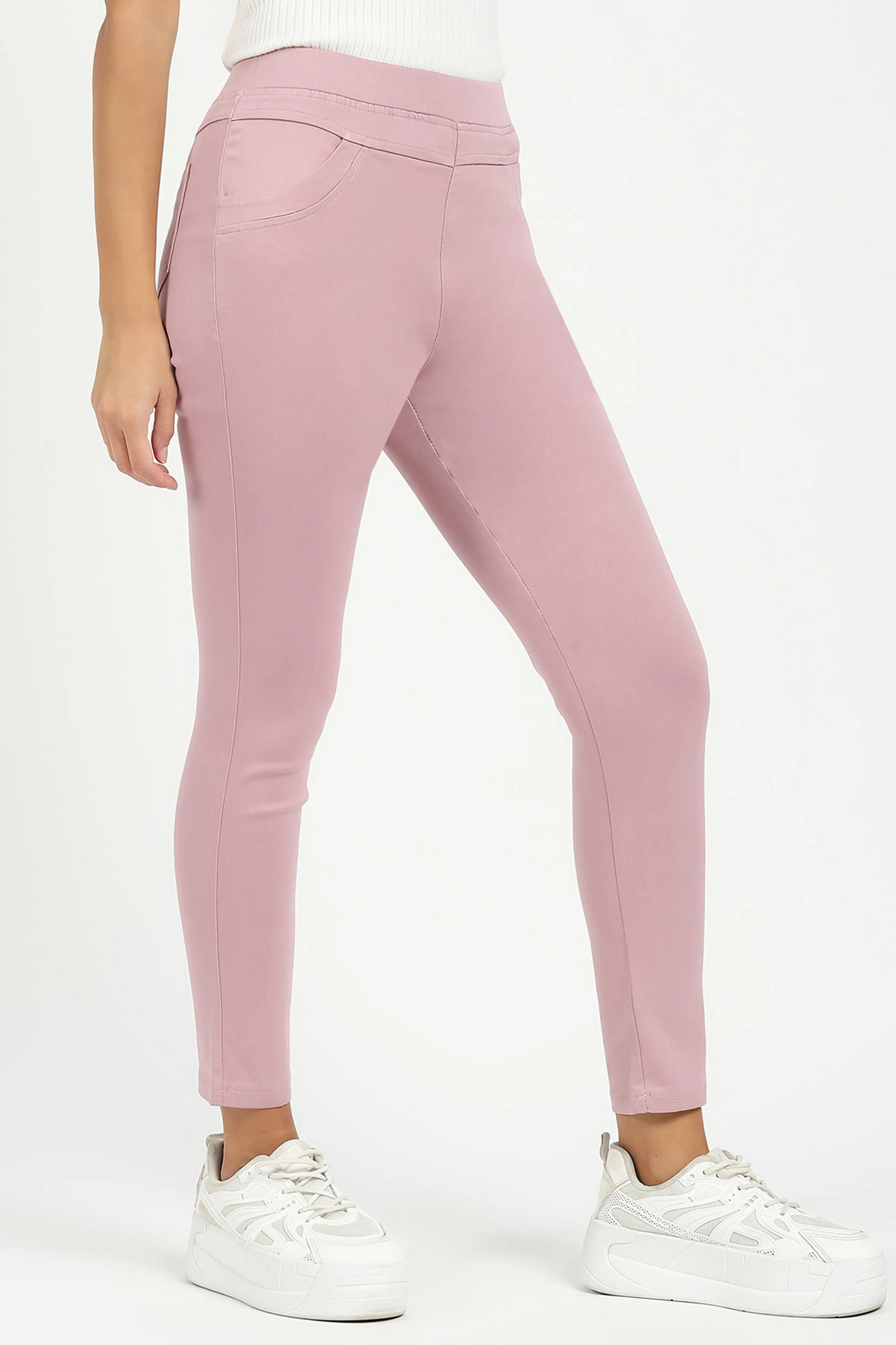 Pink Ultra Stretchable Jegging - Image 3