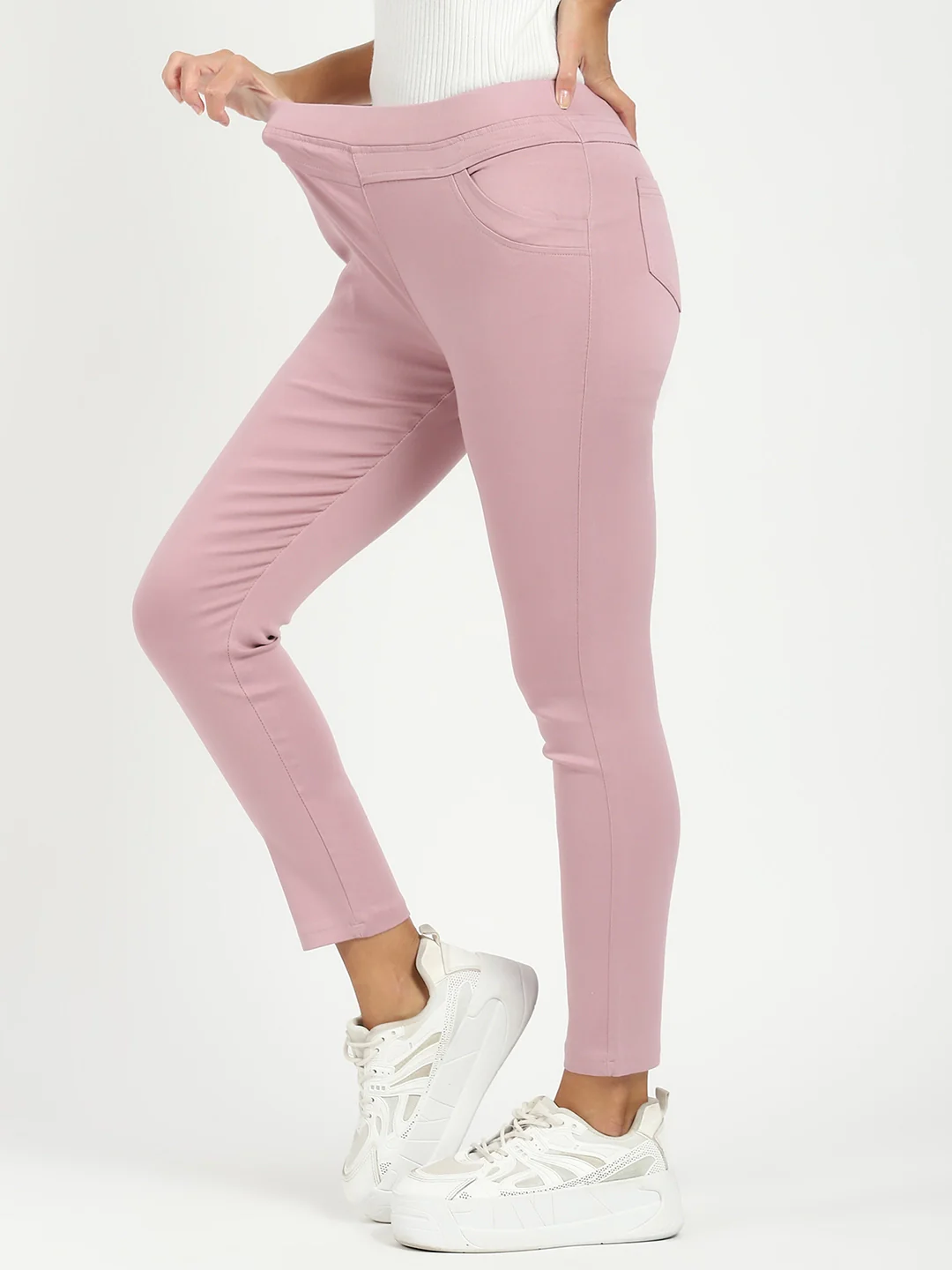Pink Ultra Stretchable Jegging - Image 9