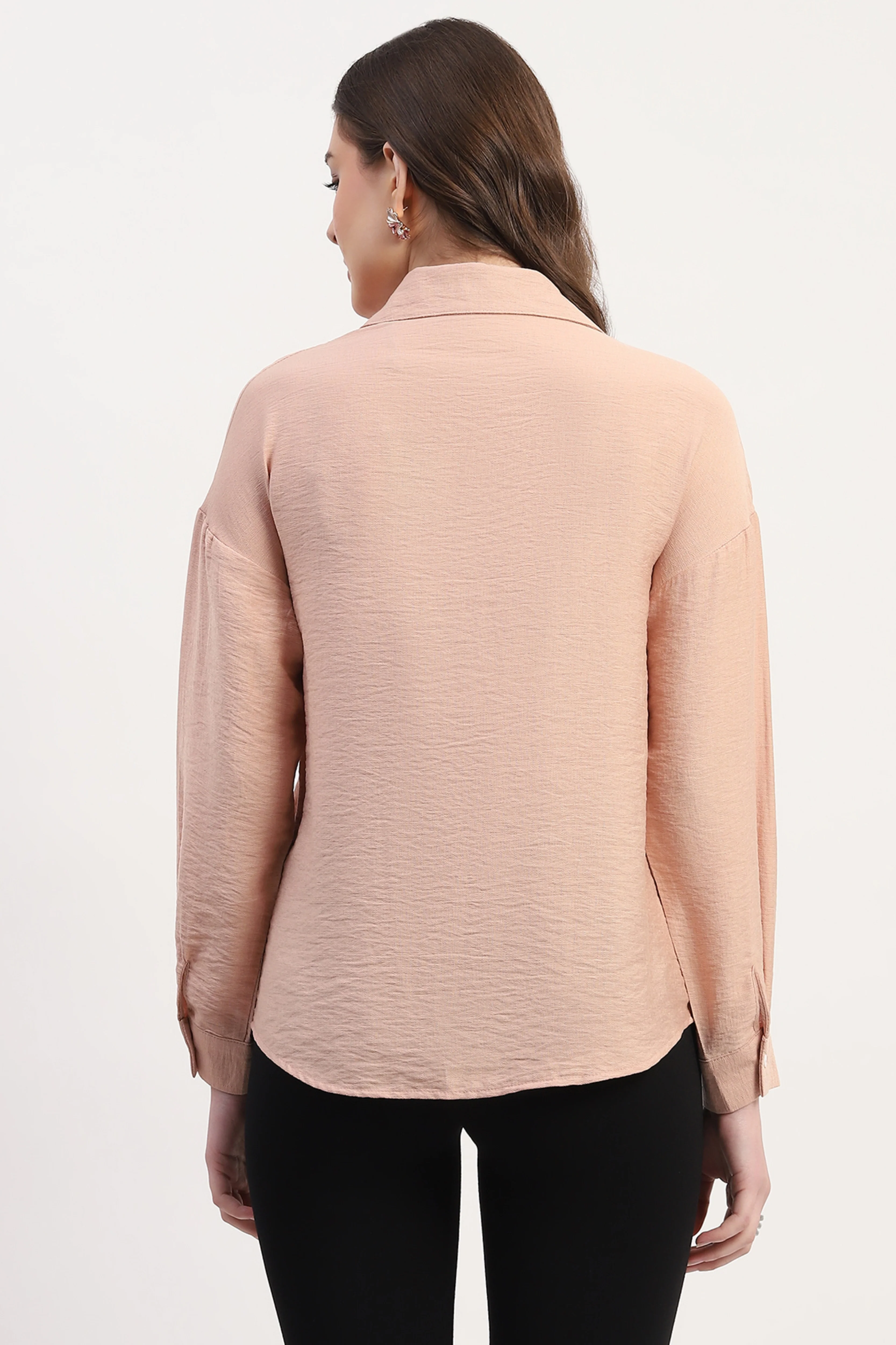 Pink Viscose Blend Embellished Shirt - Image 5