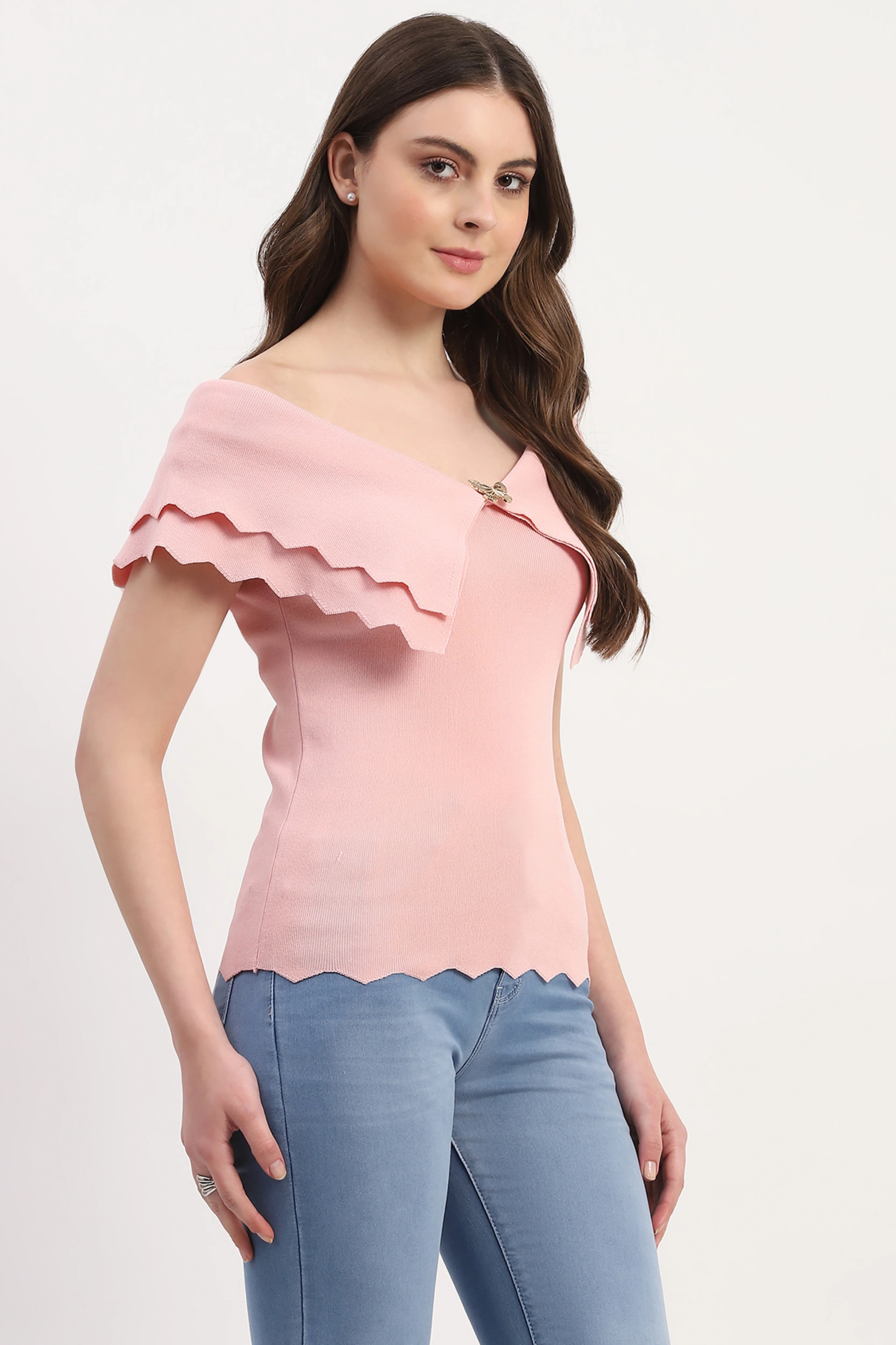Pink Viscose Blend Solid Top - Image 2