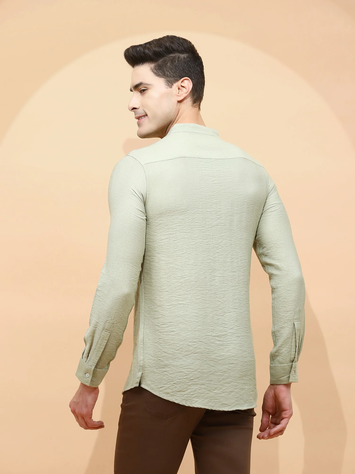 Pista Green Regular Fit Kurta For Men - Image 4