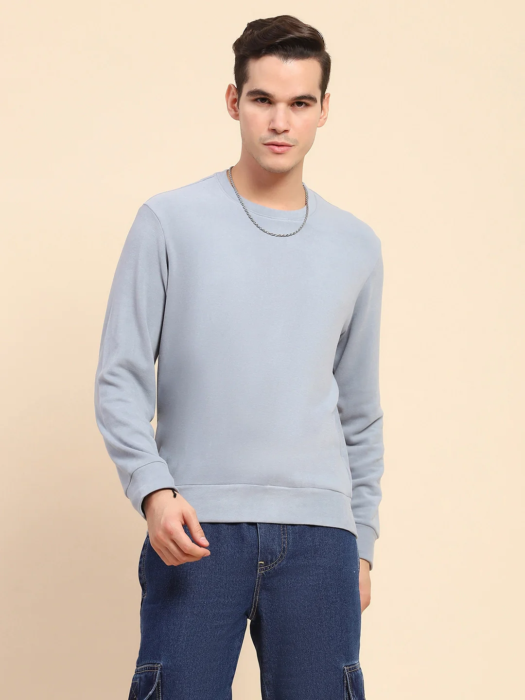 Blue Acrylic Winter Sweatshirt - Image 7