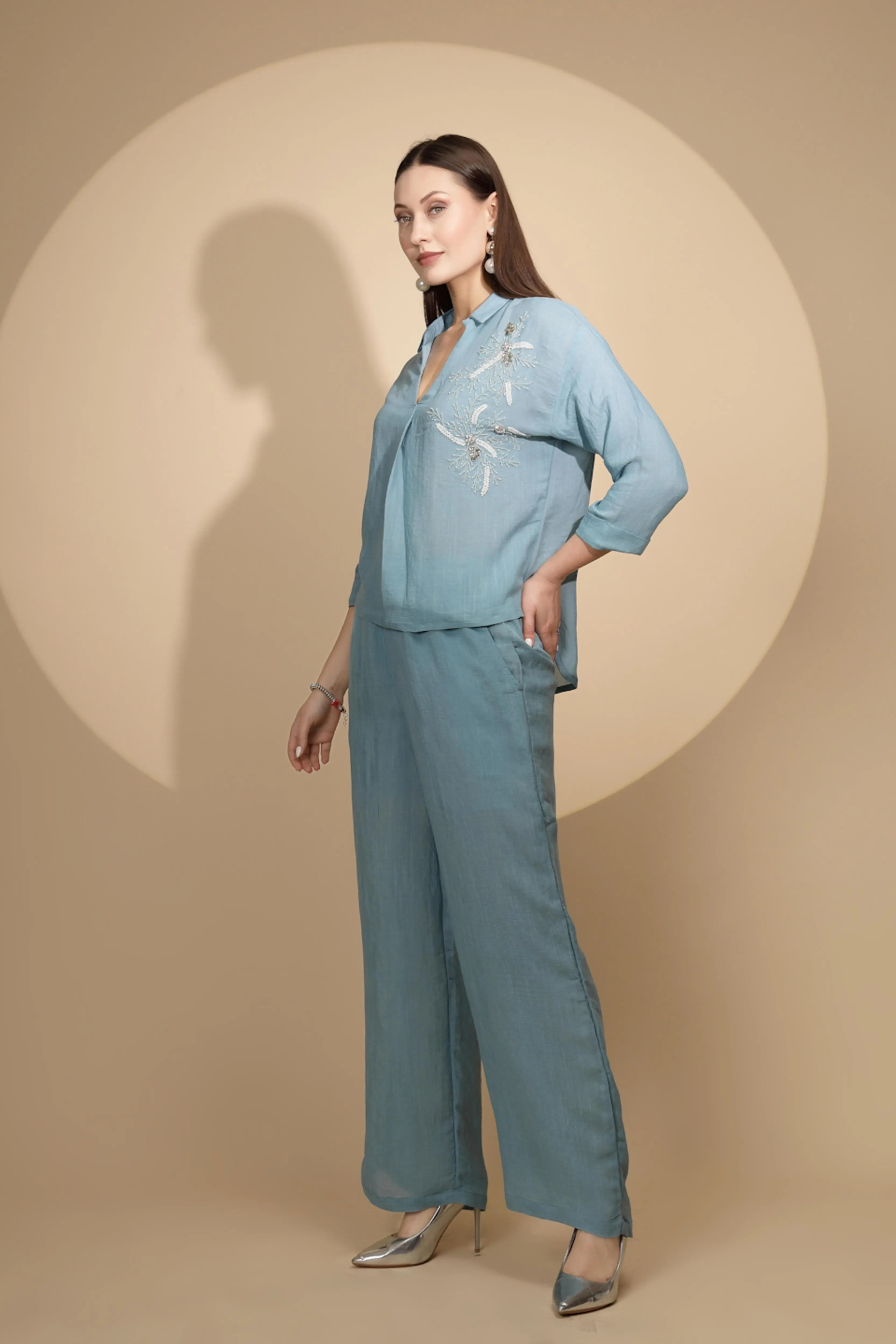 Blue Rayon Co-Ord Set - Image 3